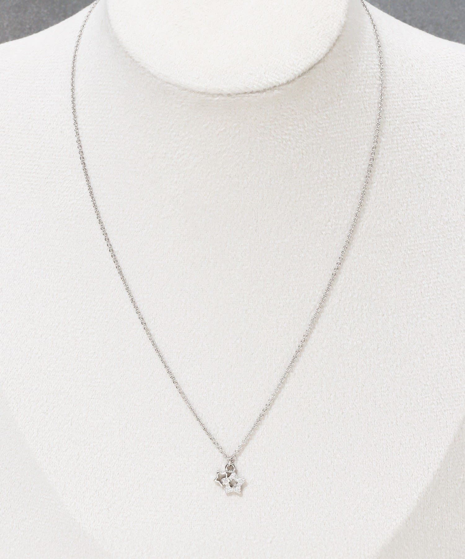 3COINS(スリーコインズ) ダブルスターショートネックレス