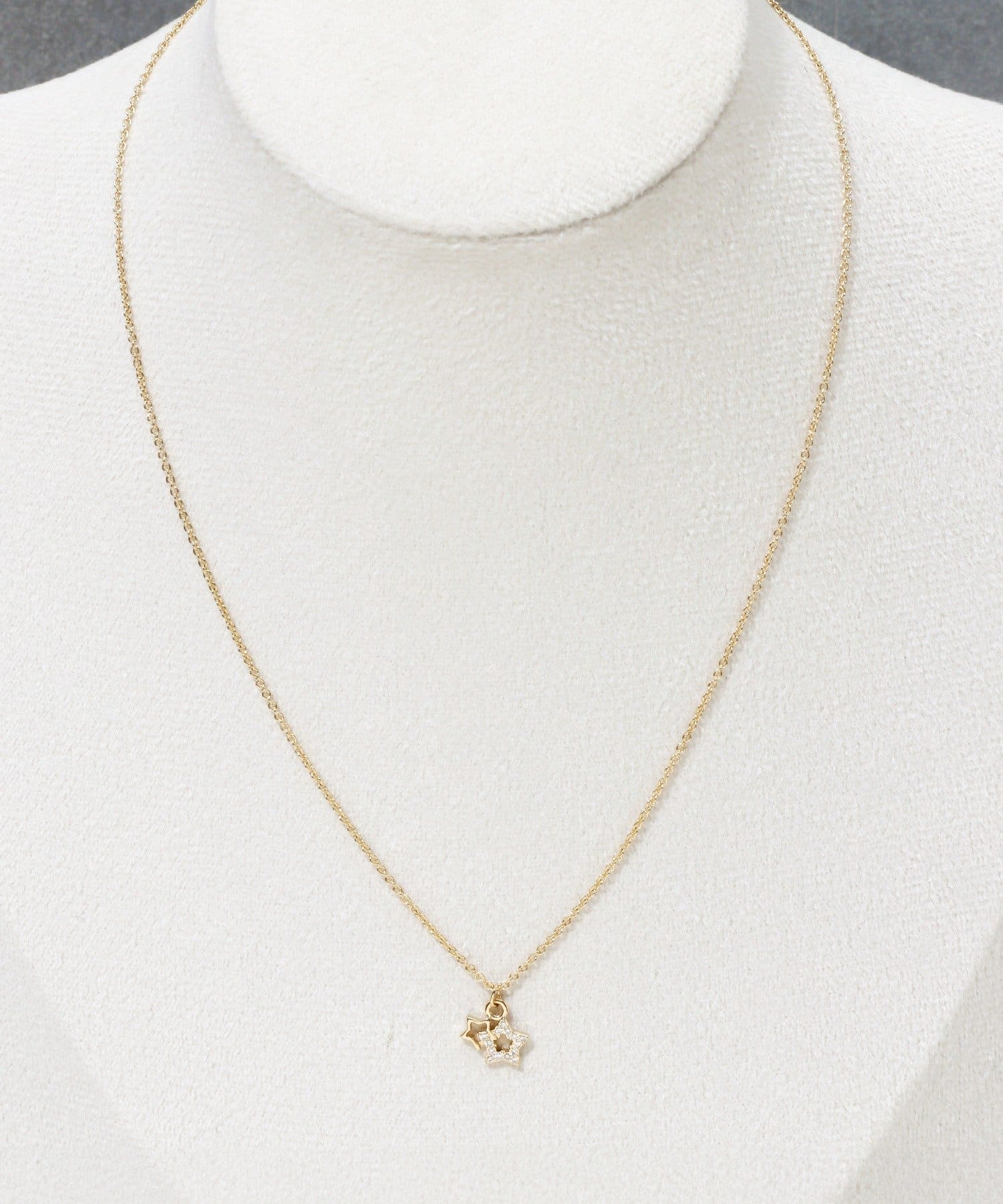 3COINS(スリーコインズ) ダブルスターショートネックレス