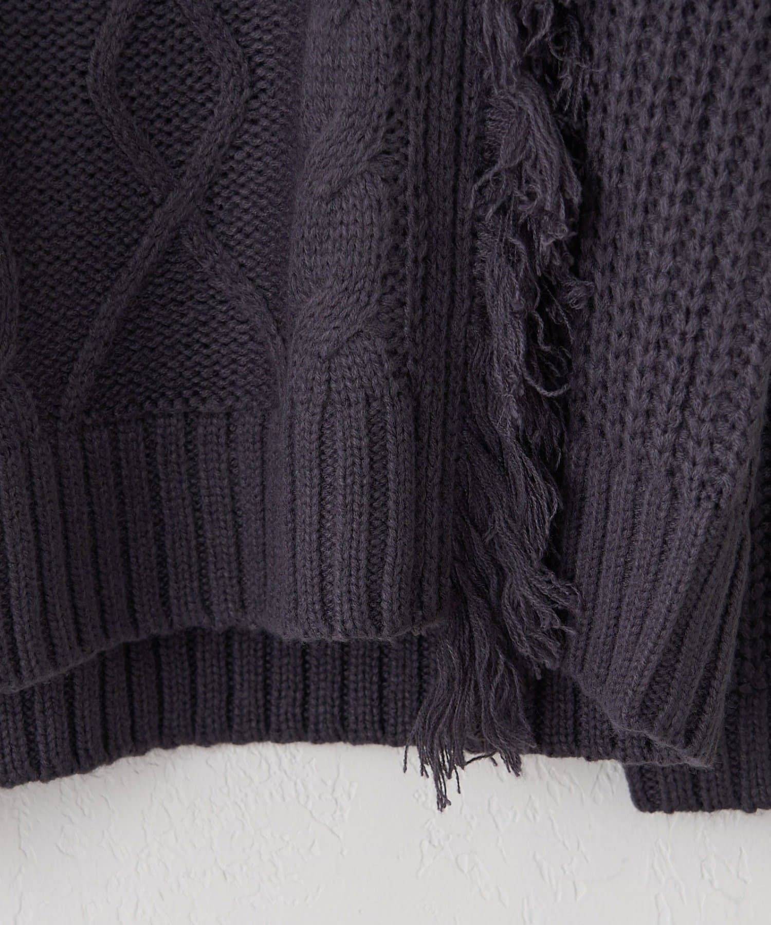 Remind me and forever(リマインドミーアンドフォーエバー) 【NAO】フリンジケーブルニットプルオーバー