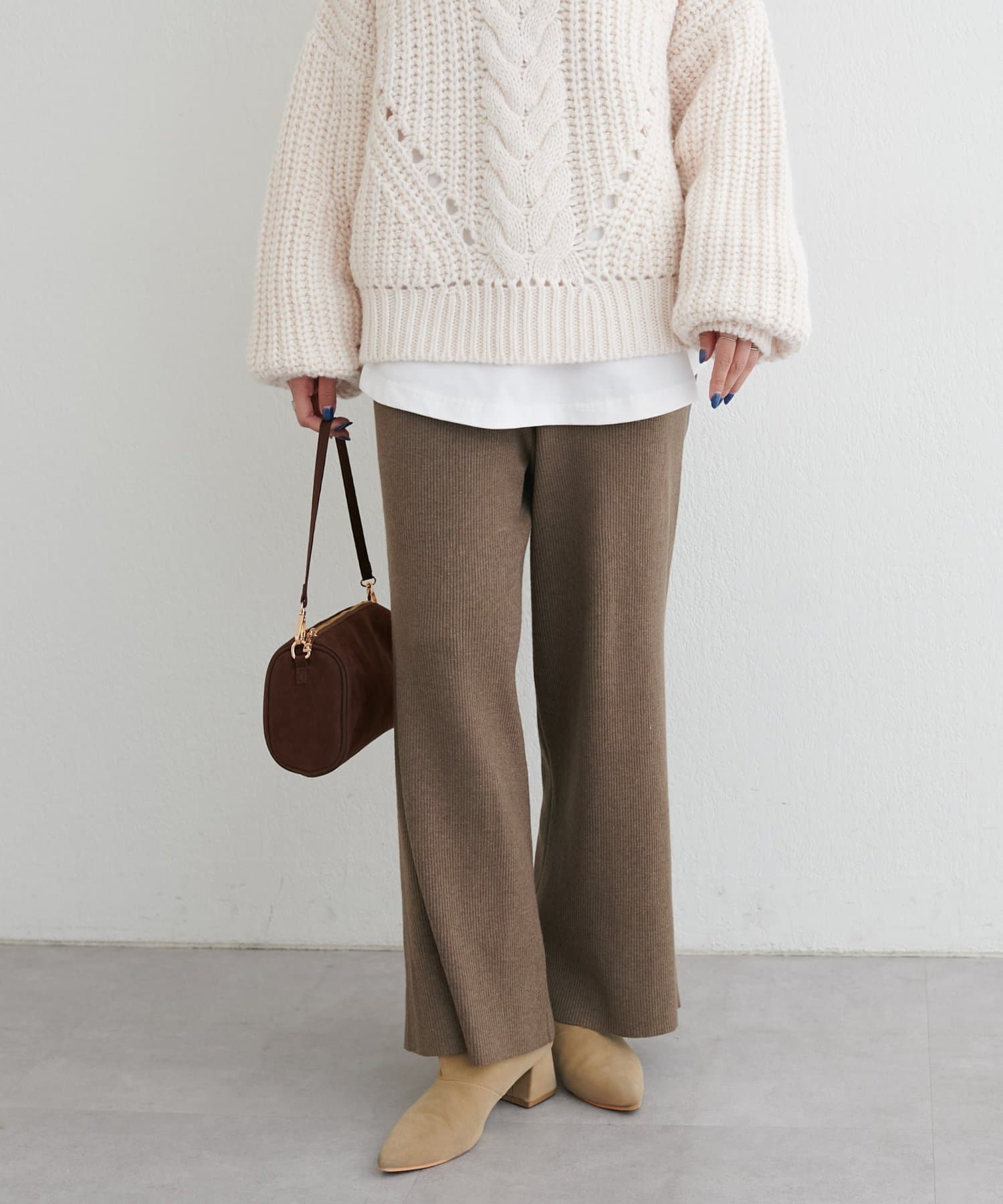 LARUTA(ラルータ) ウール混リブニットパンツ