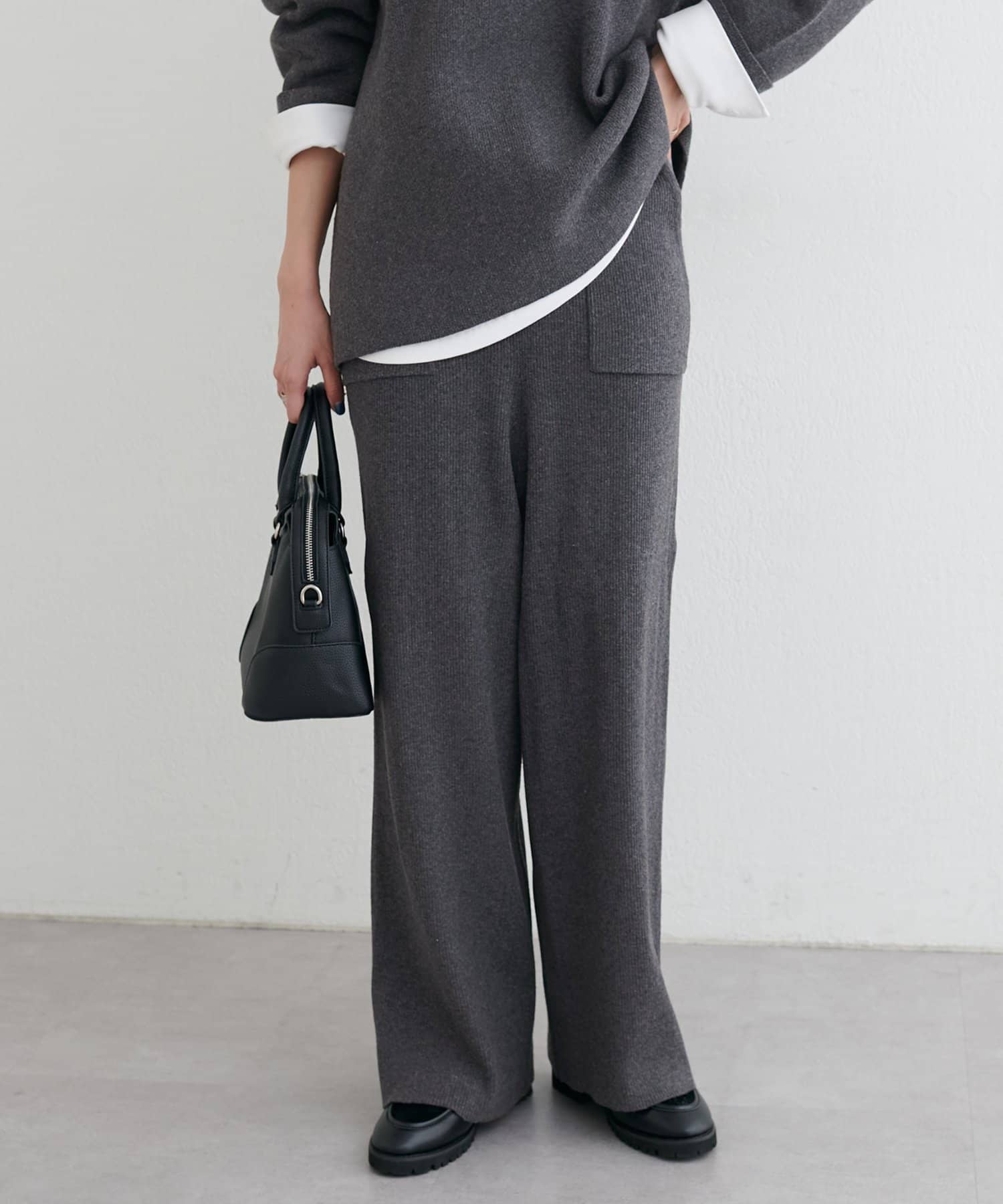 LARUTA(ラルータ) ウール混リブニットパンツ