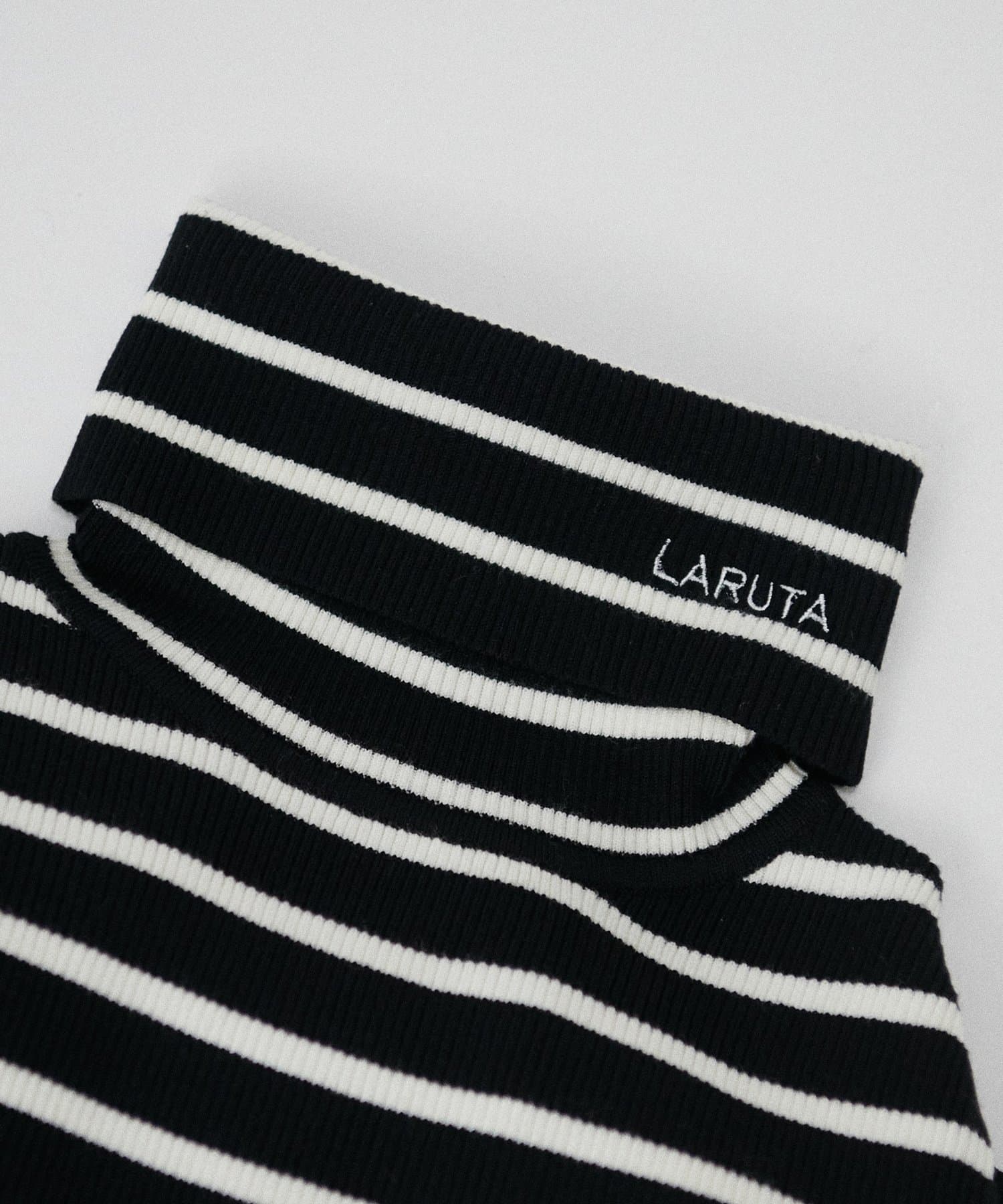 LARUTA(ラルータ) LARUTAロゴ刺繍入りリブタートル