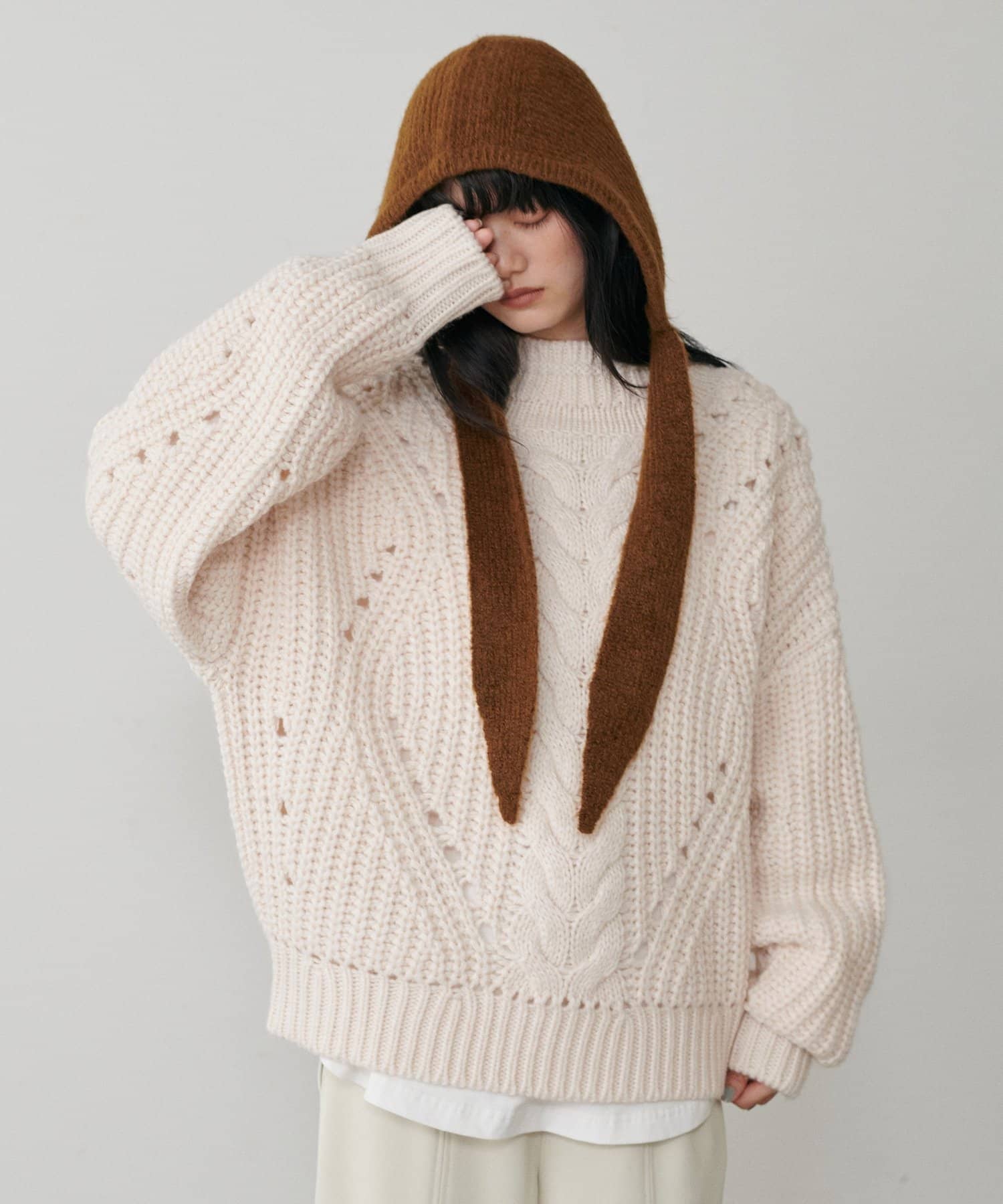 LARUTA(ラルータ) 手編み風ケーブルニットプルオーバー