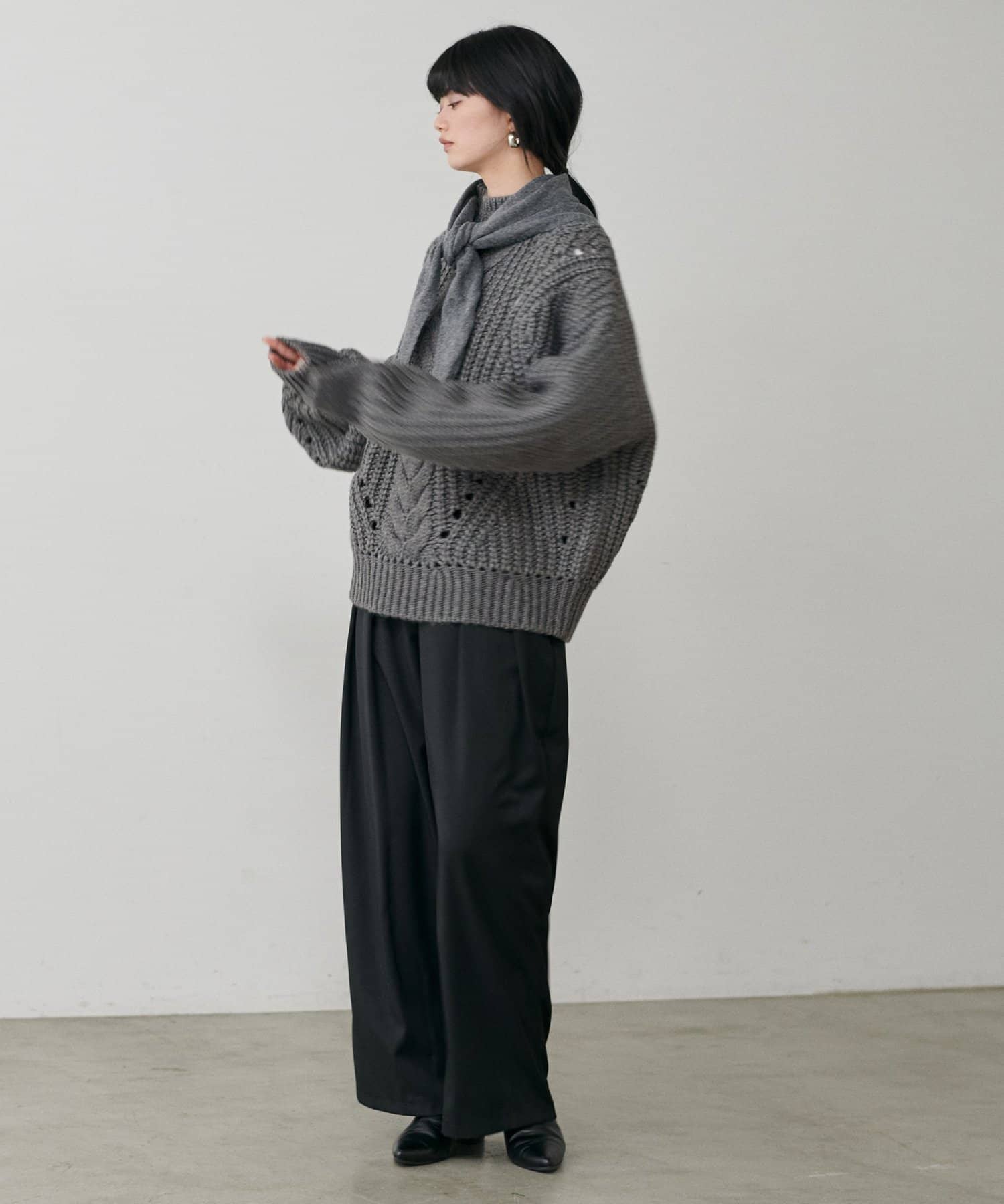 LARUTA(ラルータ) 手編み風ケーブルニットプルオーバー