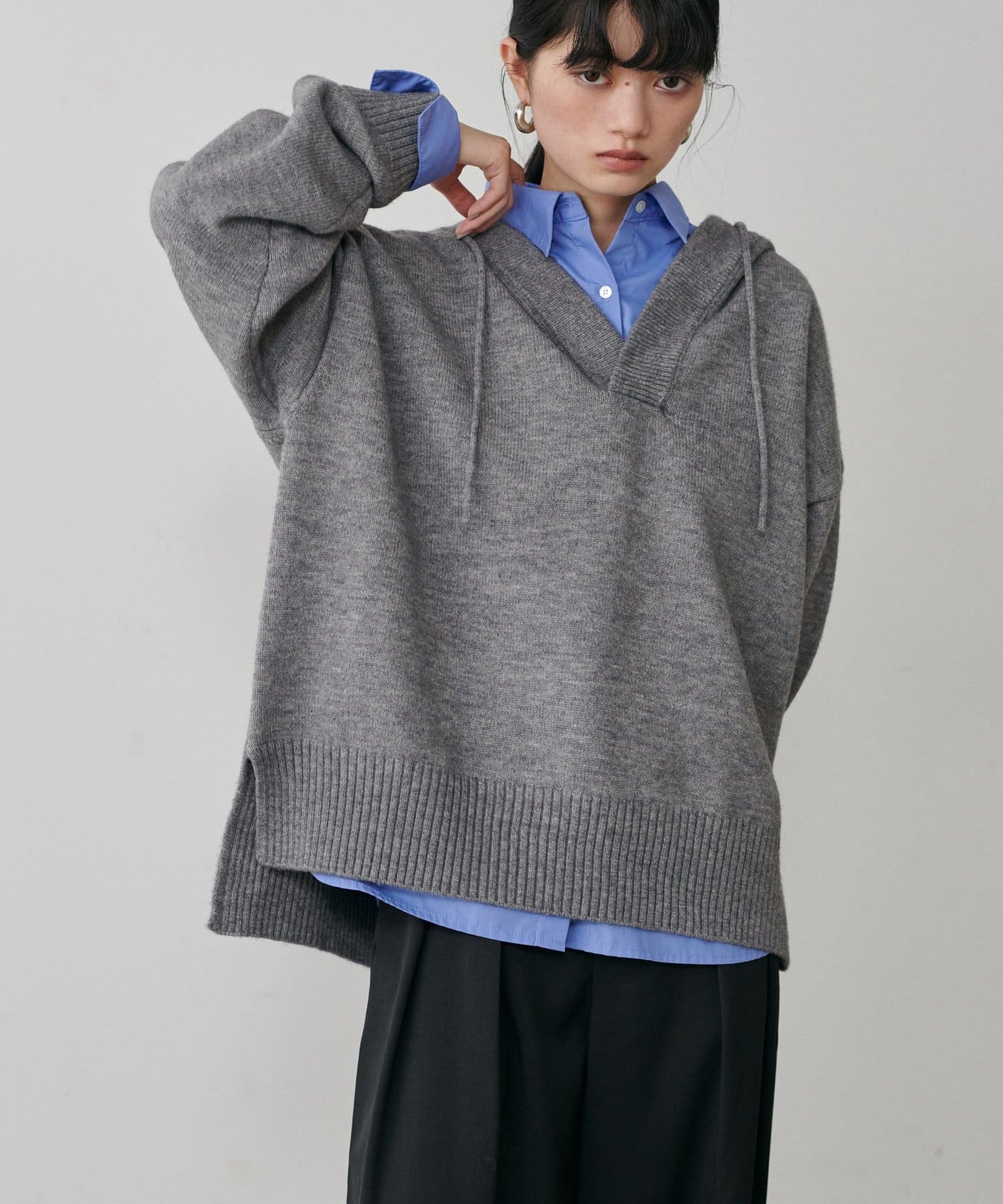 LARUTA(ラルータ) フードスキッパーニットプルオーバー