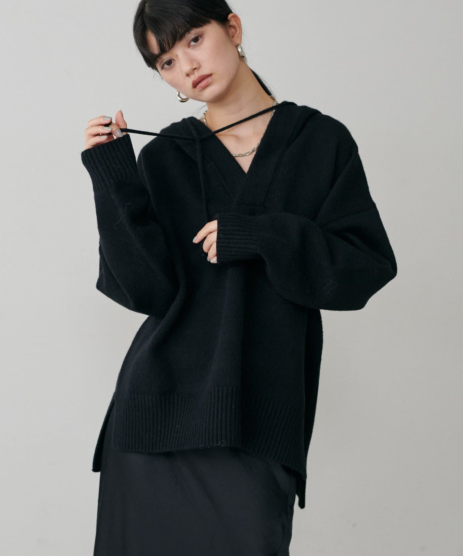 LARUTA(ラルータ) フードスキッパーニットプルオーバー