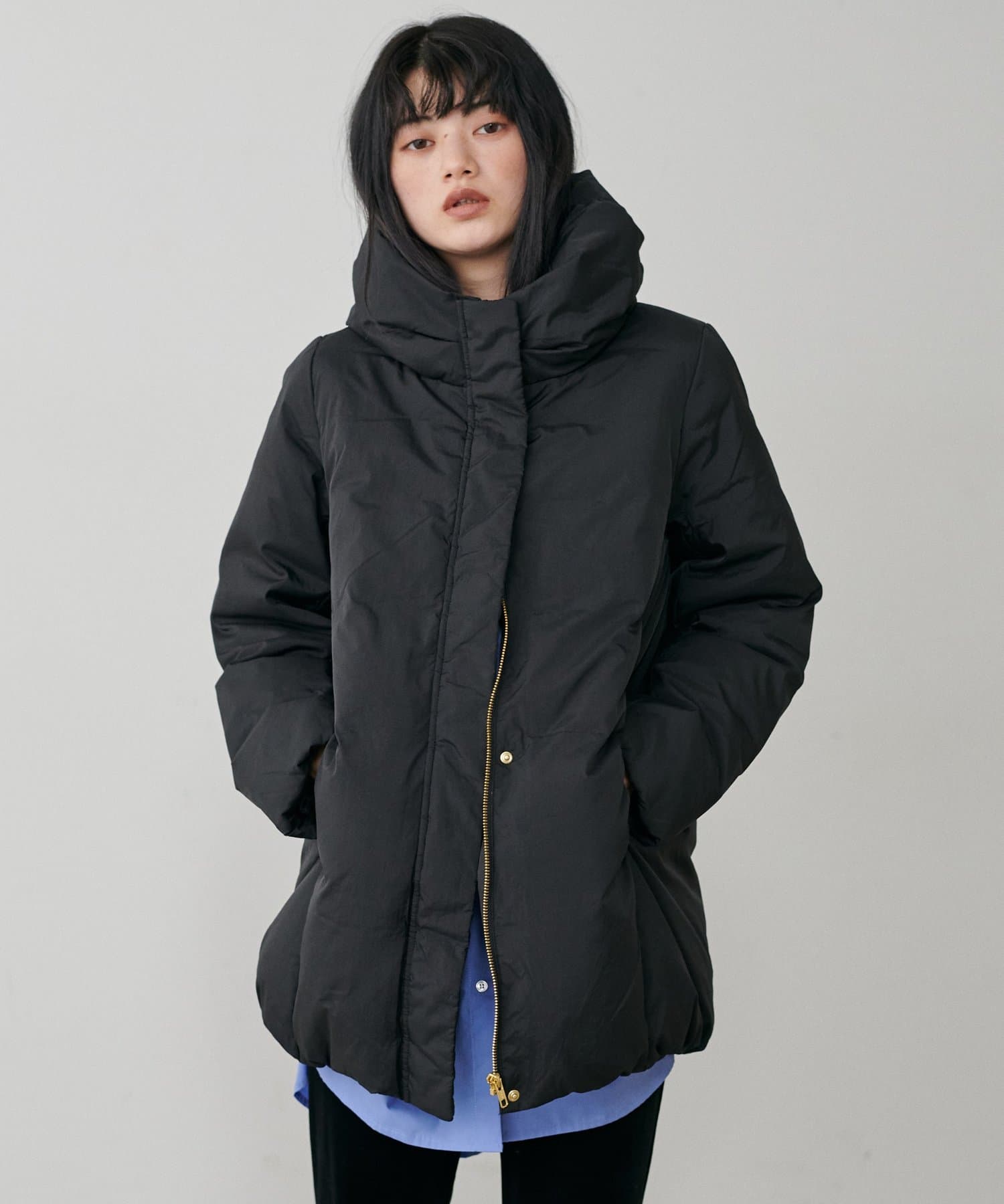 LARUTA(ラルータ) ナイロンダウンフェザーミドルコート