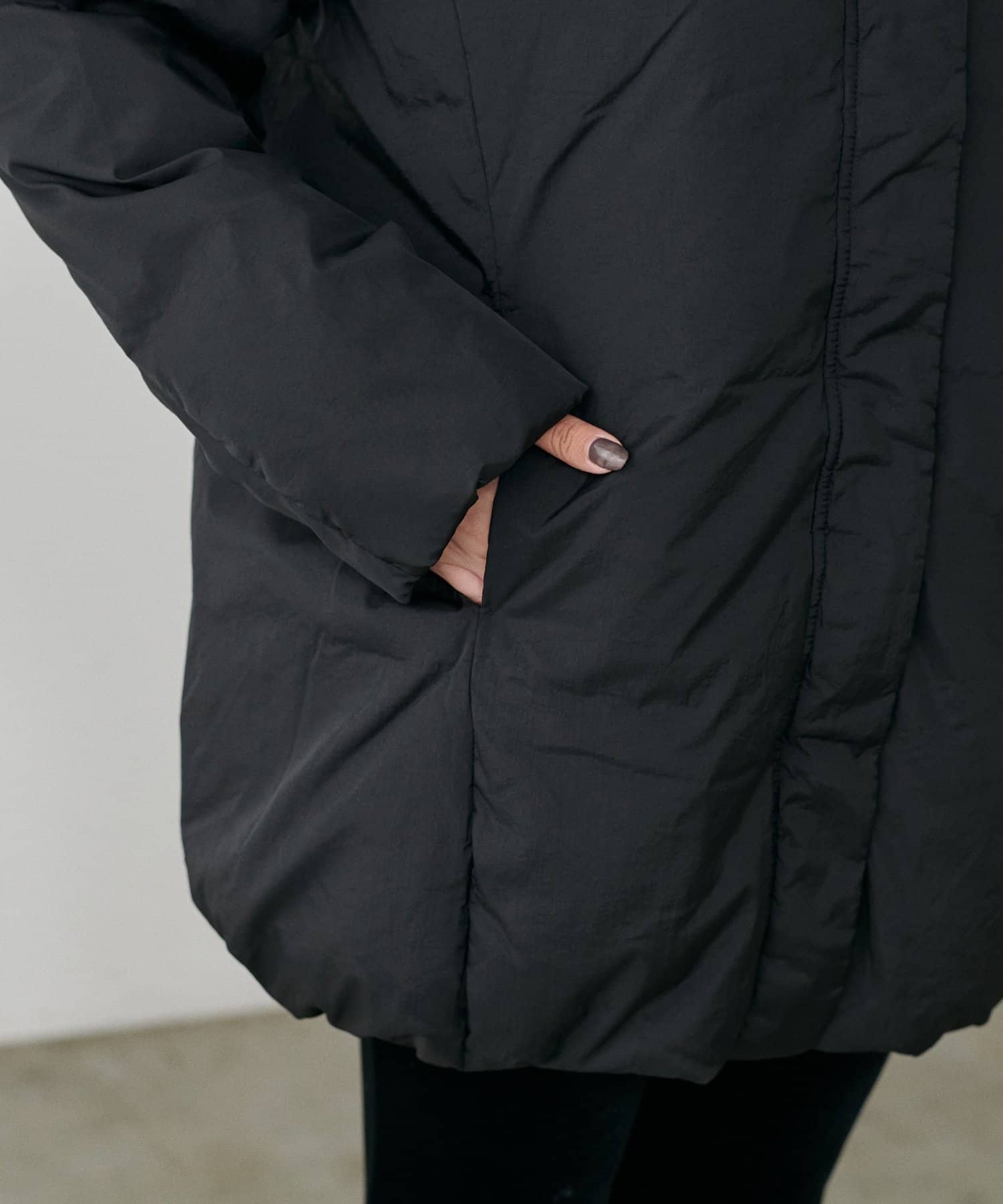 LARUTA(ラルータ) ナイロンダウンフェザーミドルコート