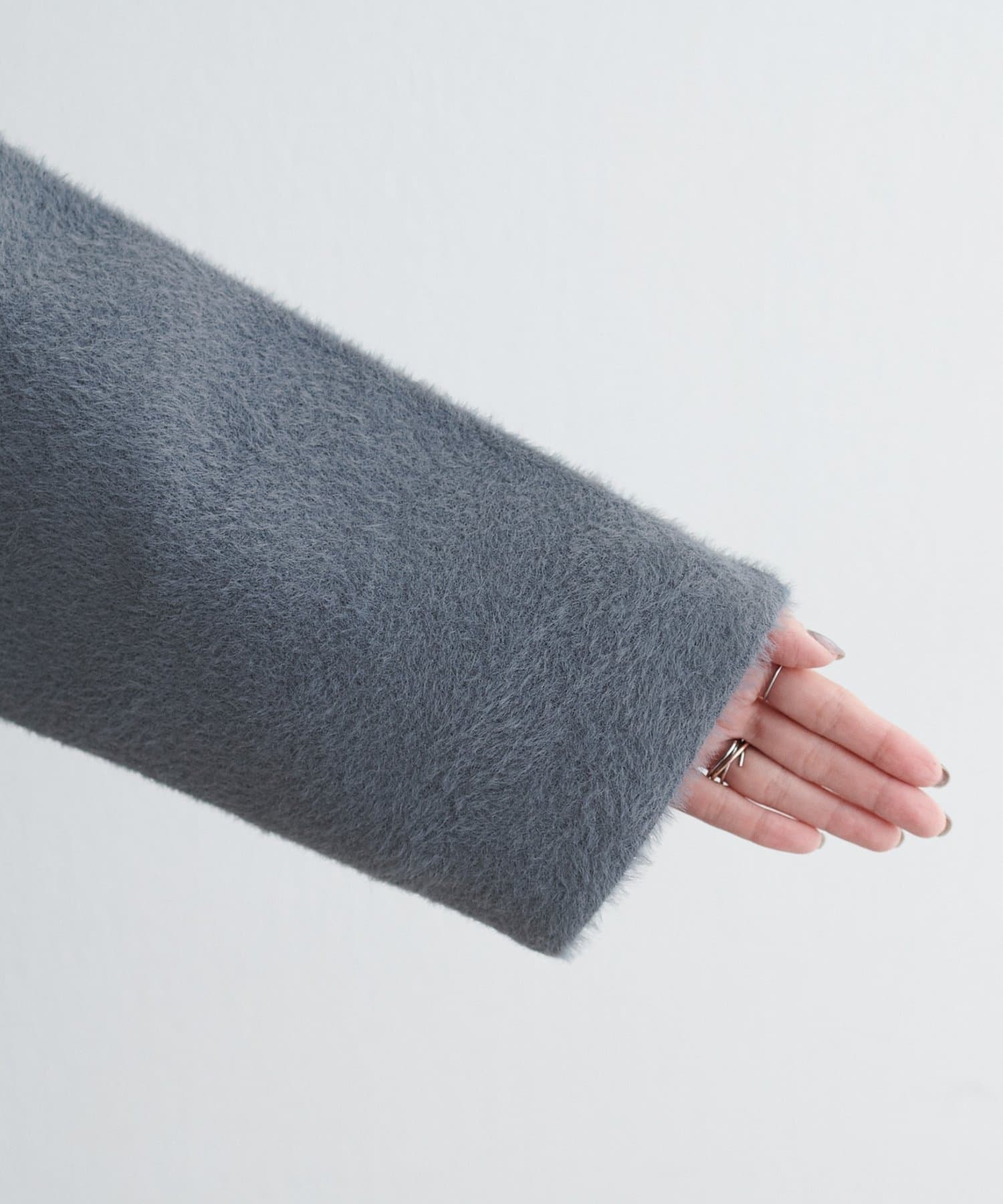 LARUTA(ラルータ) フェレットタッチシャギー接結ニットカーデ