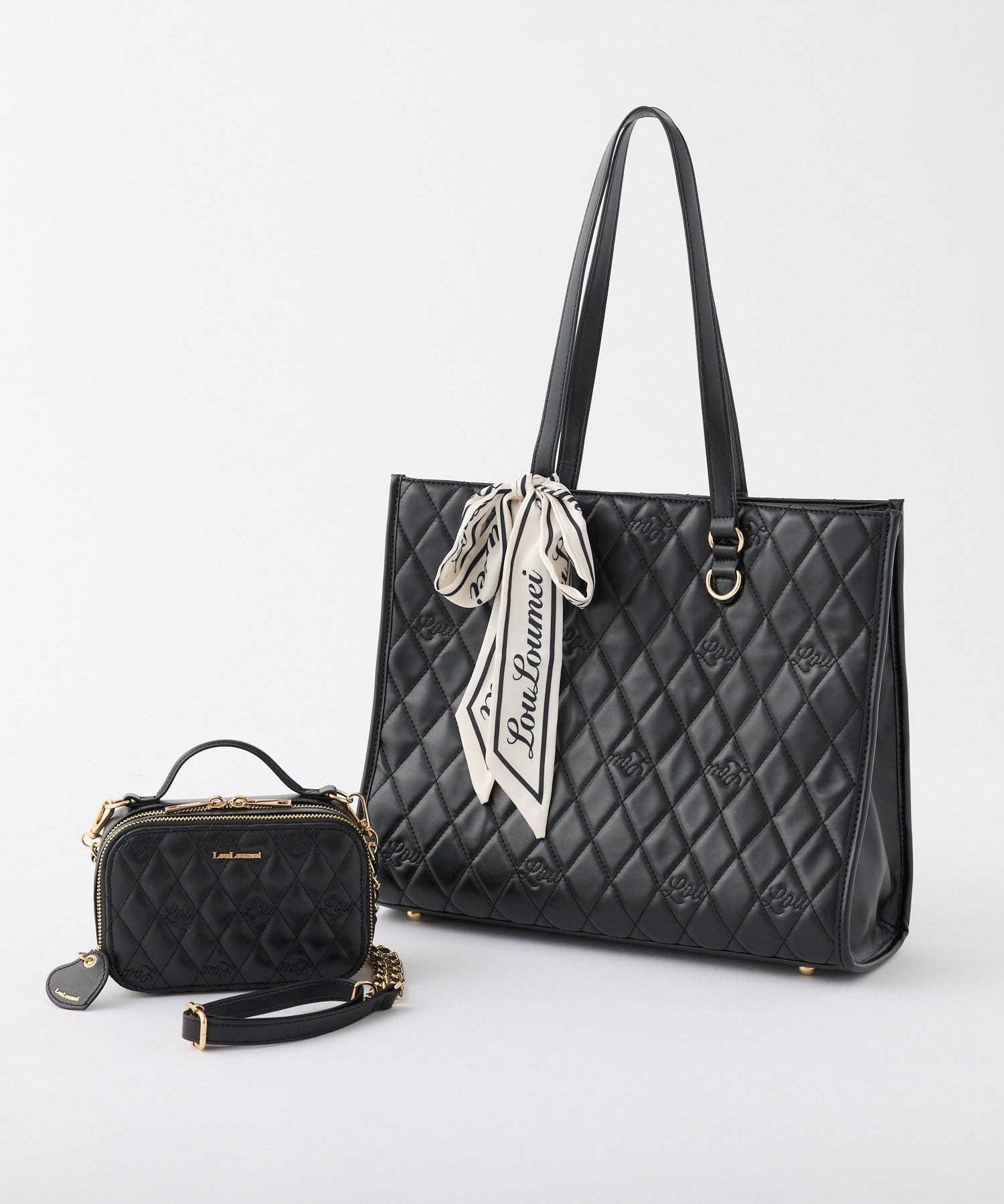 one after another NICE CLAUP(ワンアフターアナザー ナイスクラップ) 【LouLoumei】スカーフ付きキャリーオントート/自立可能