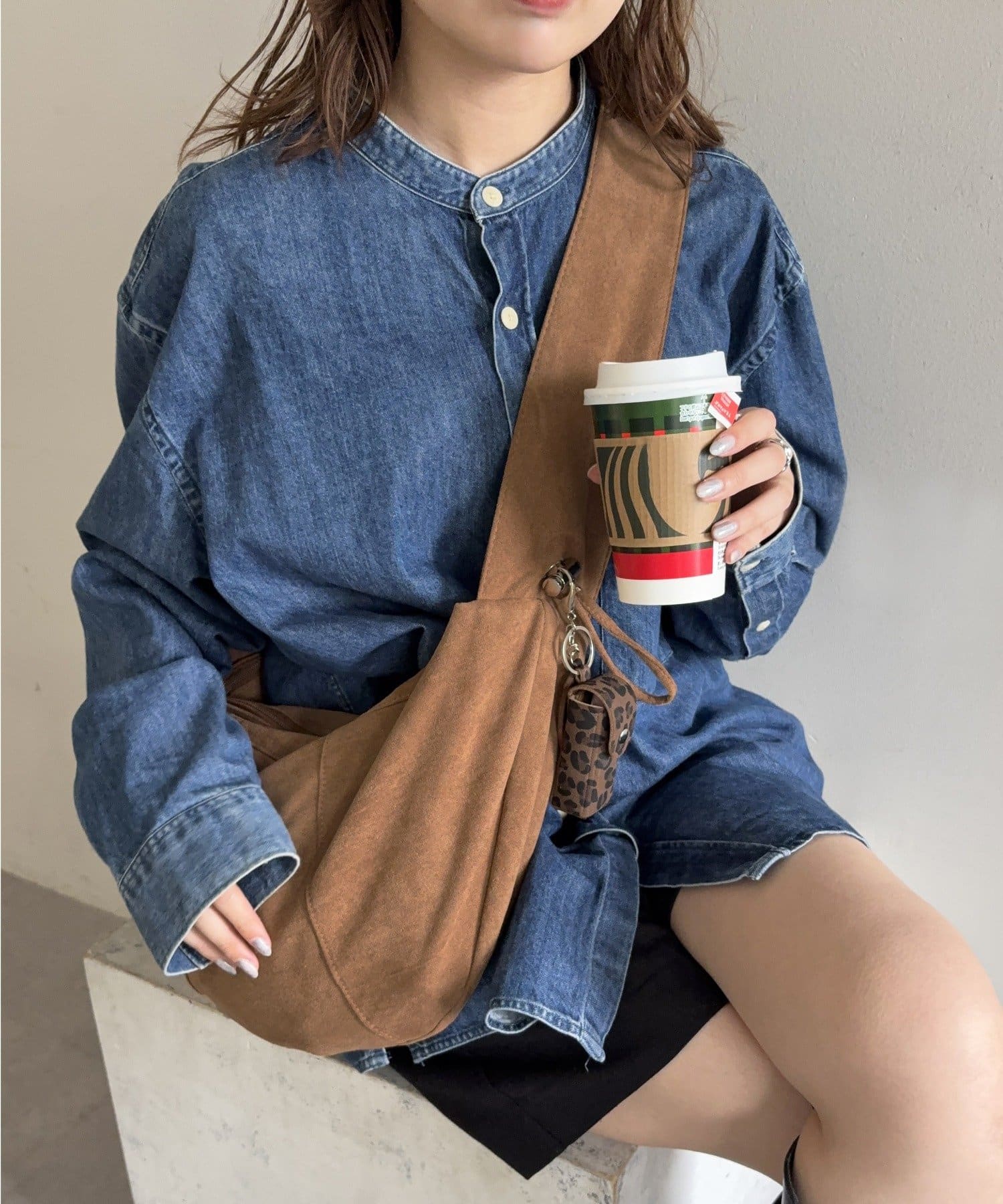 Lattice(ラティス) 2WAYギャザースエードバッグ