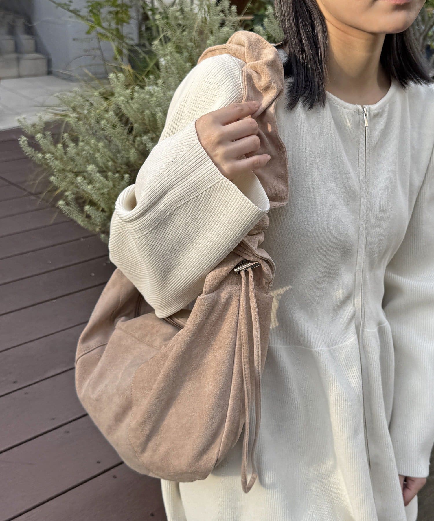 Lattice(ラティス) 2WAYギャザースエードバッグ