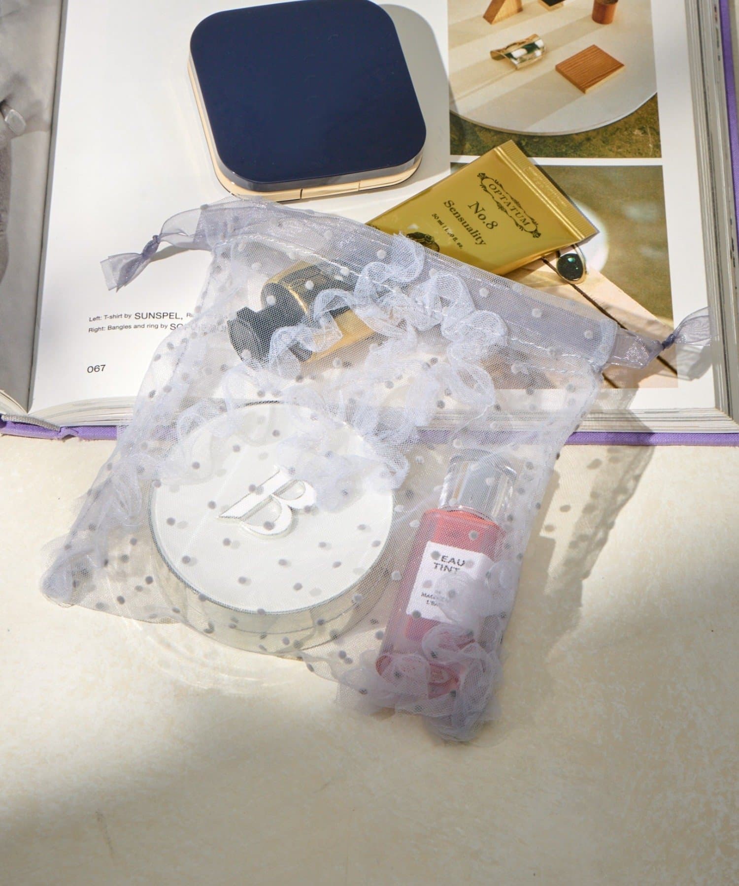 Lattice(ラティス) ドットメッシュ巾着ポーチ