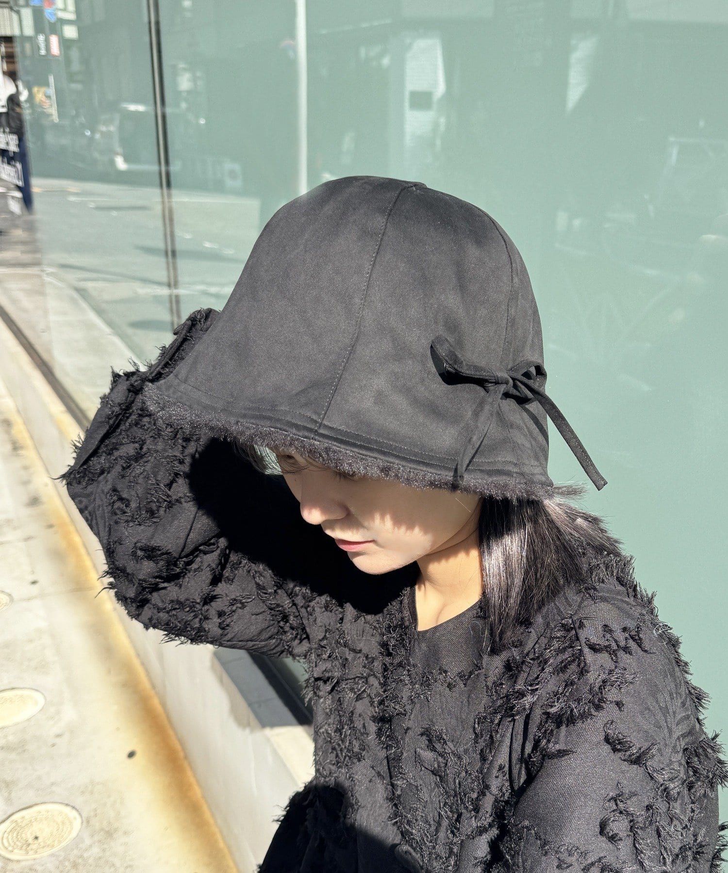 Lattice(ラティス) リボン付きスエードハット