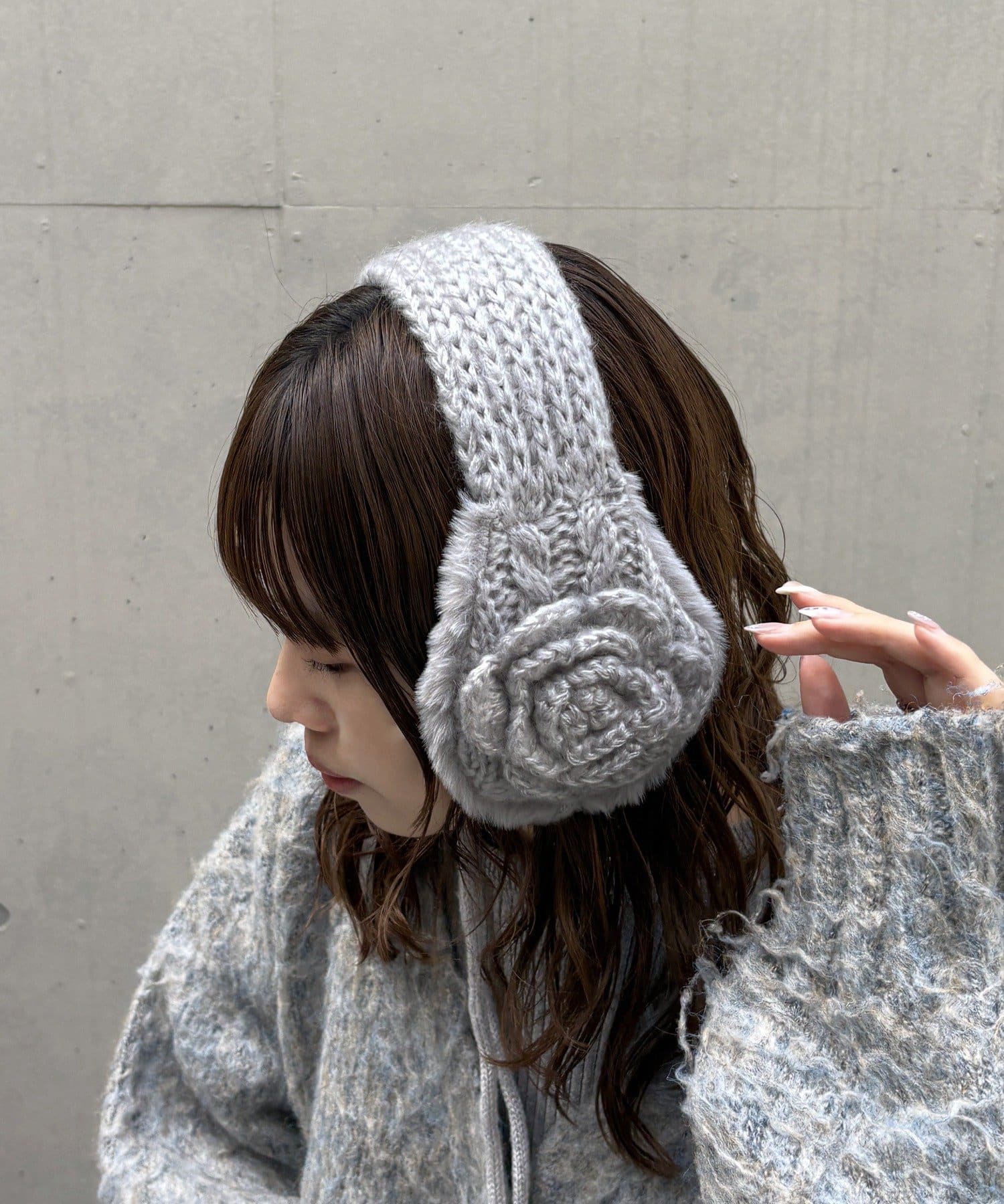 Lattice(ラティス) フラワーニットイヤーマフ