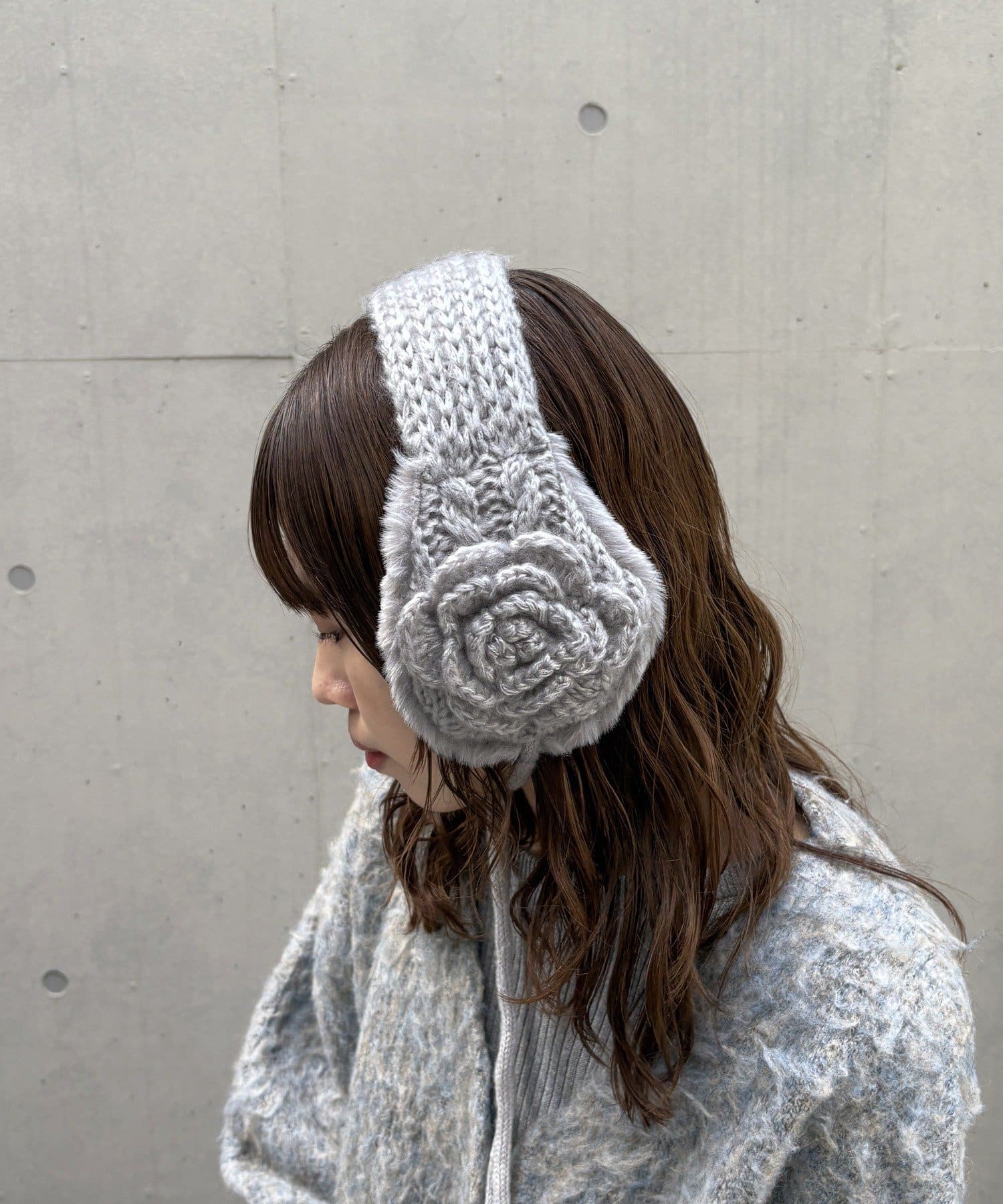 Lattice(ラティス) フラワーニットイヤーマフ