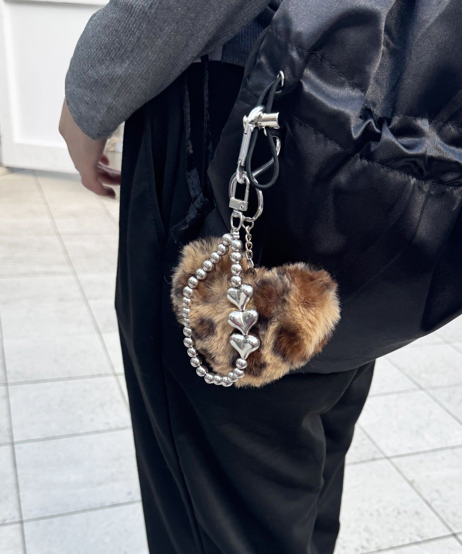 Lattice(ラティス) レオパードエコファーハートチャーム