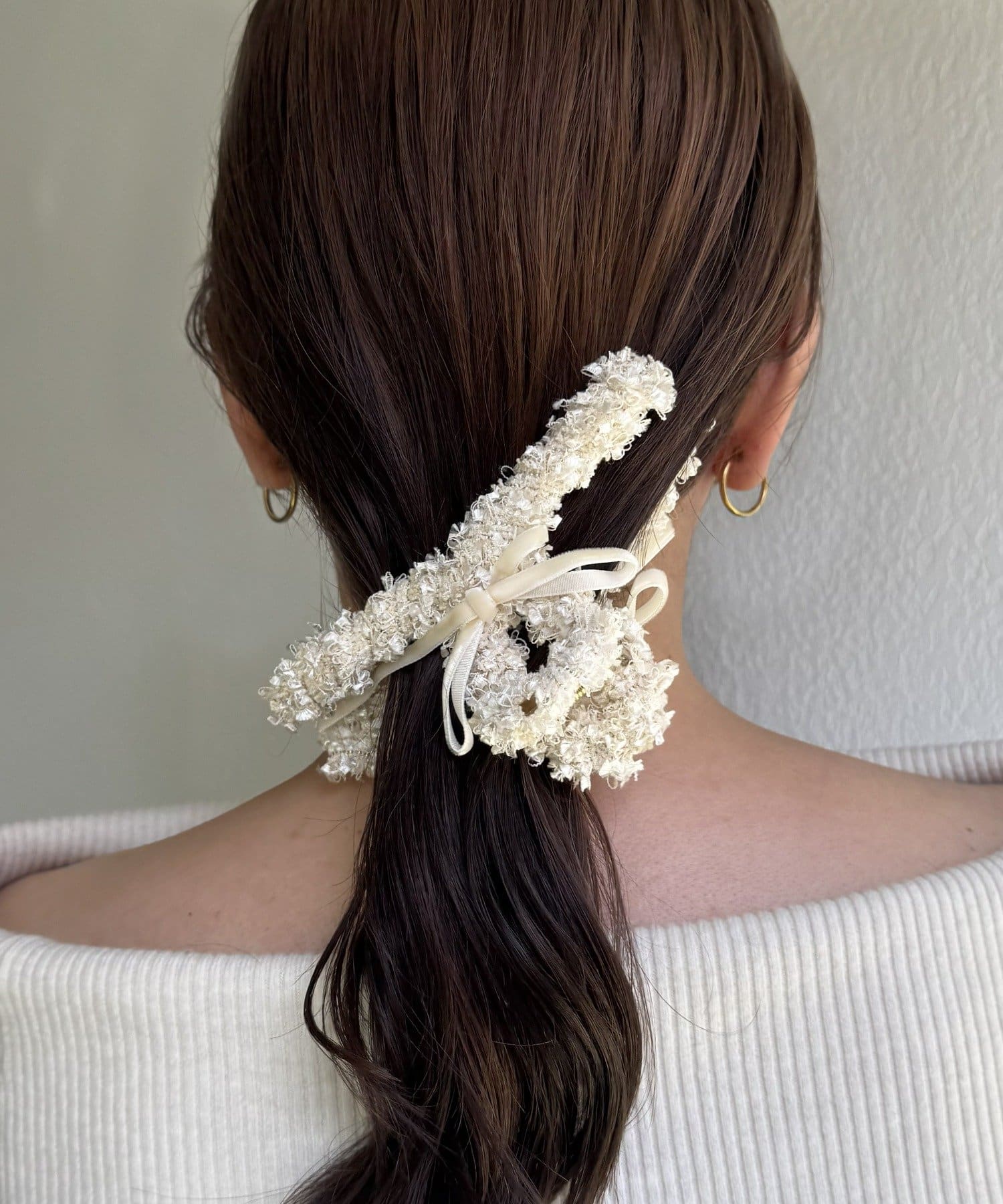 Lattice(ラティス) ツイードベロアリボンクリップ