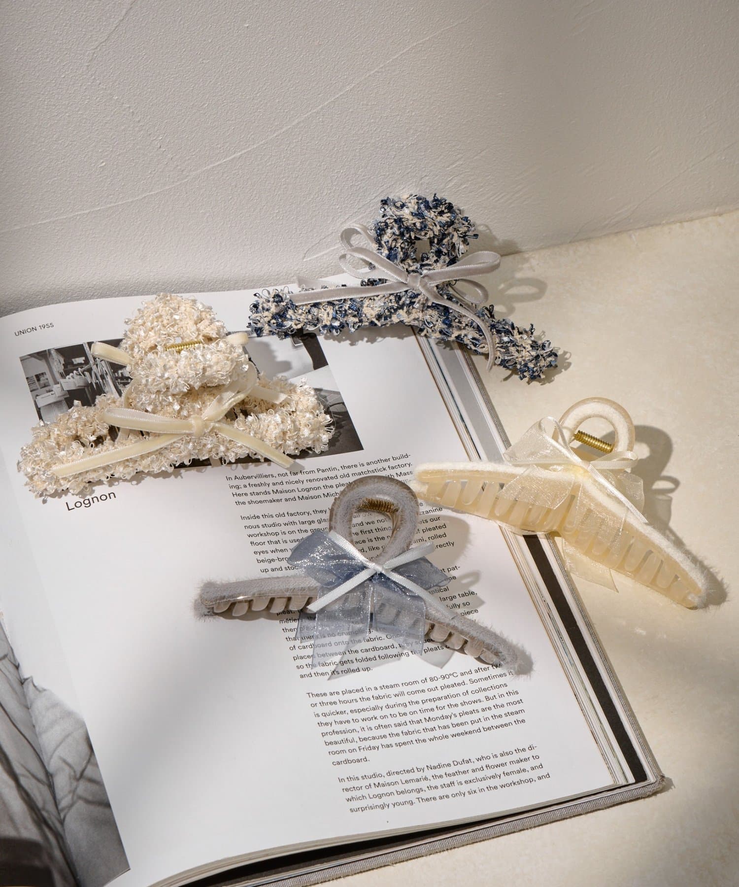 Lattice(ラティス) ツイードベロアリボンクリップ