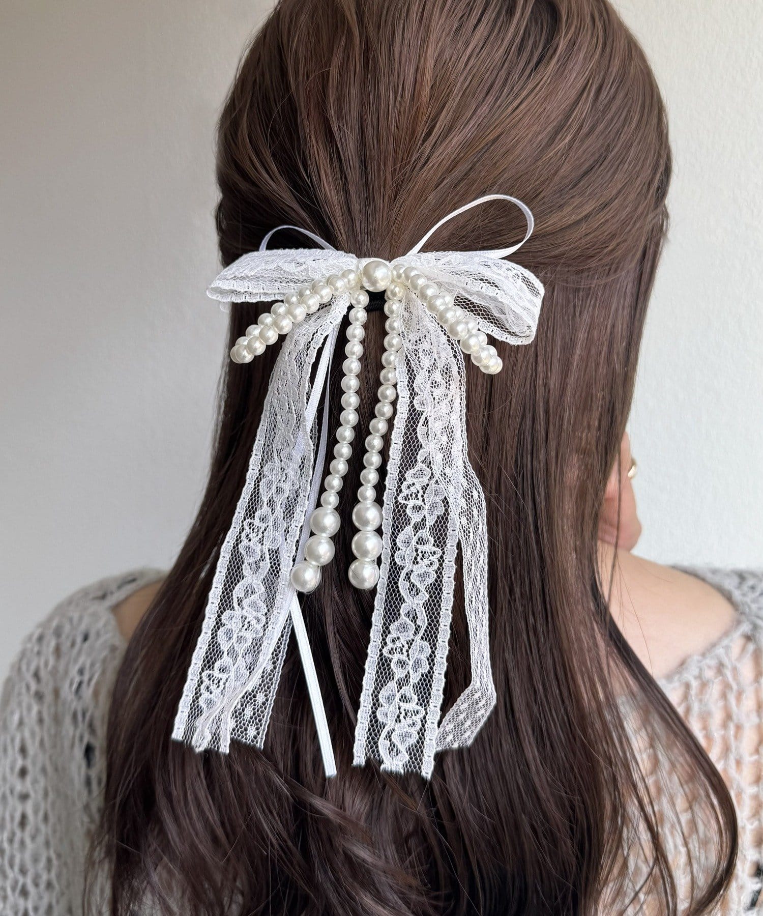 Lattice(ラティス) パールレースリボンヘアゴム