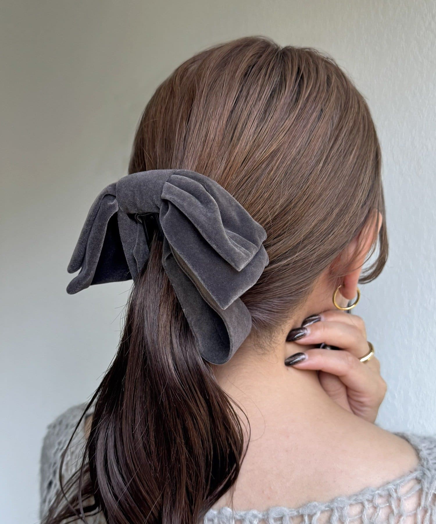 Lattice(ラティス) 【keeco企画】【WEB限定】ベロアリボンバナナクリップ