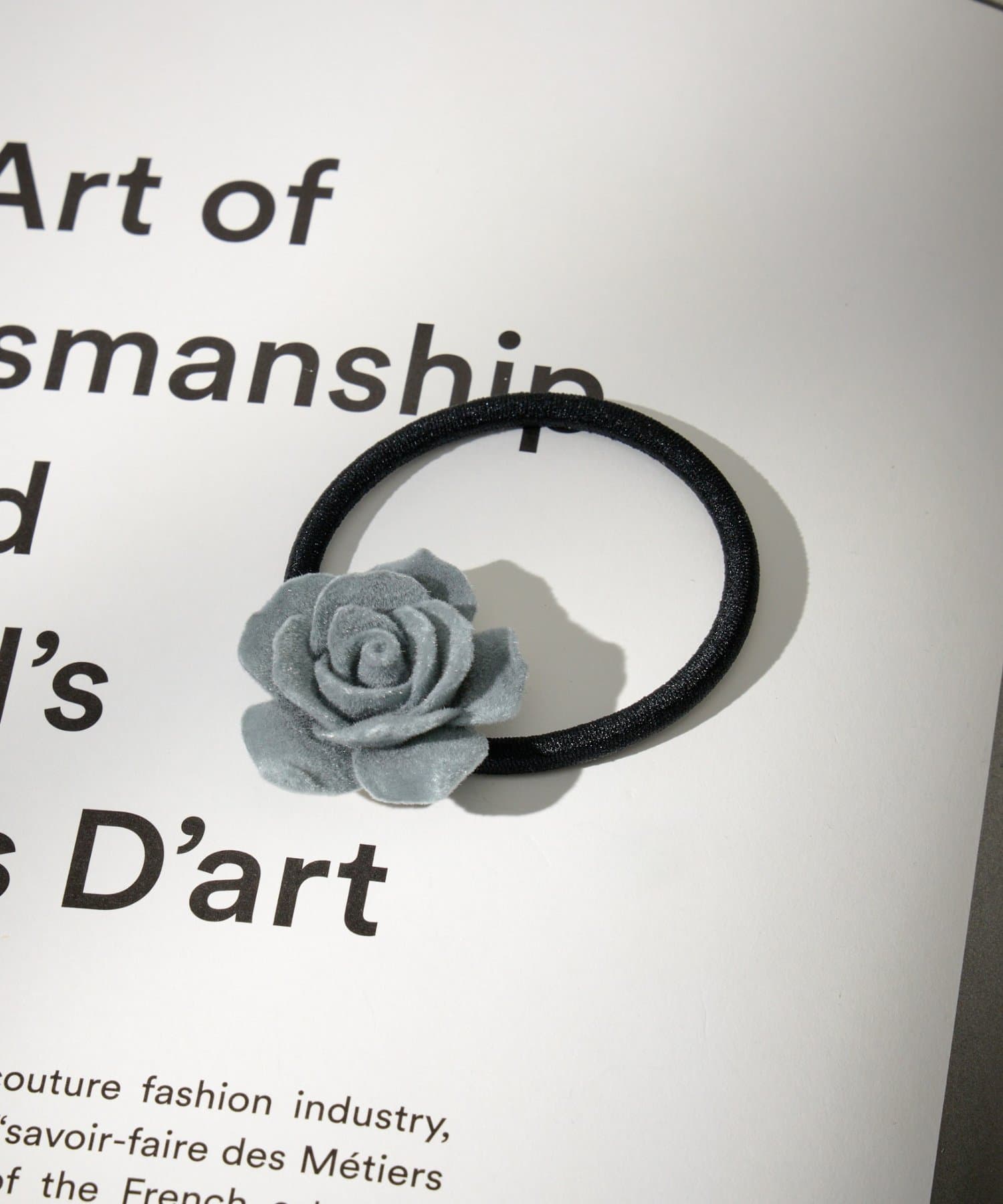 Lattice(ラティス) フロッキーフラワーヘアゴム