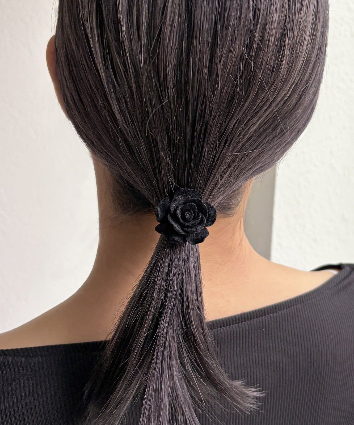 Lattice(ラティス) フロッキーフラワーヘアゴム