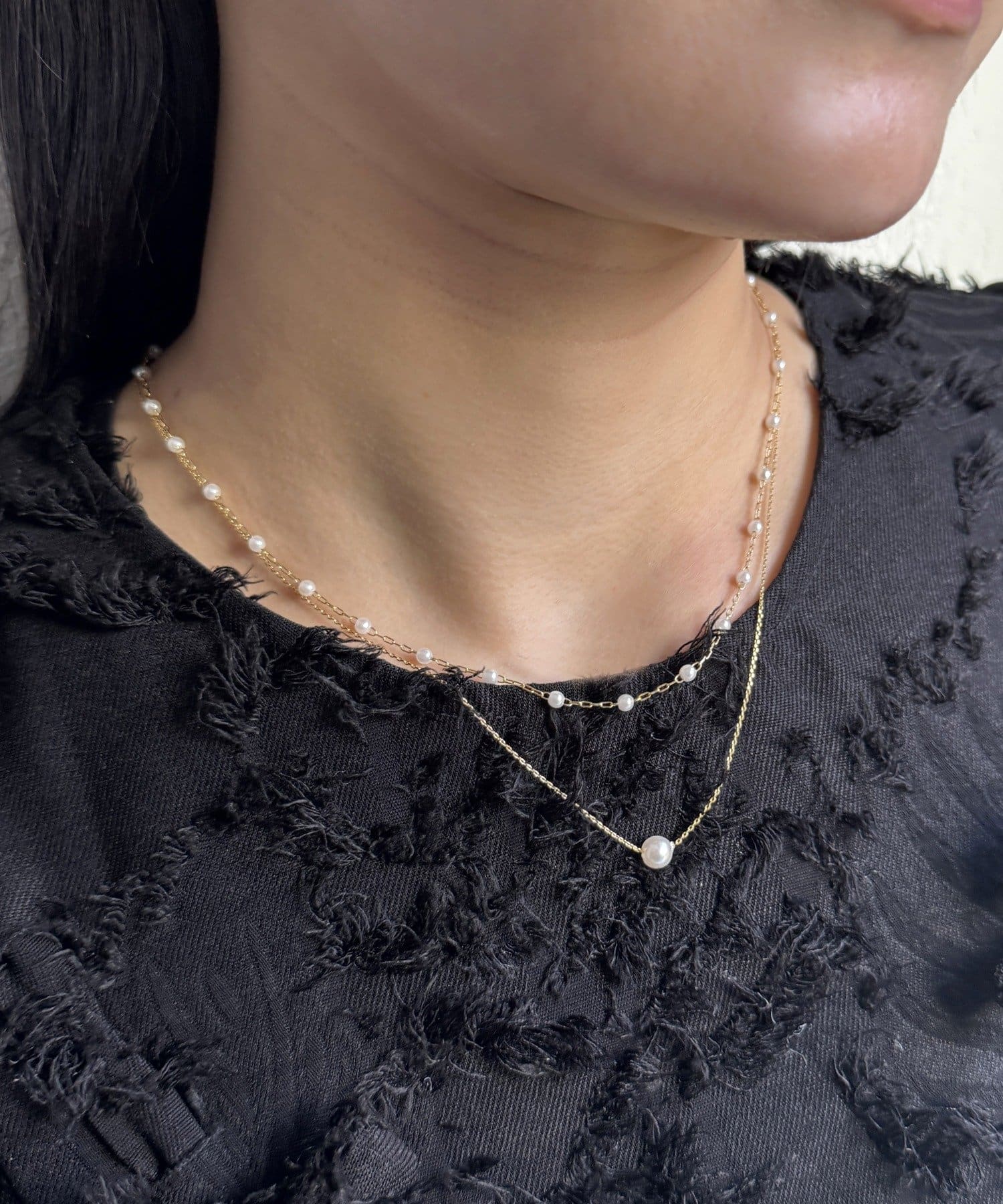 Lattice(ラティス) 華奢パールネックレスセット(2P)