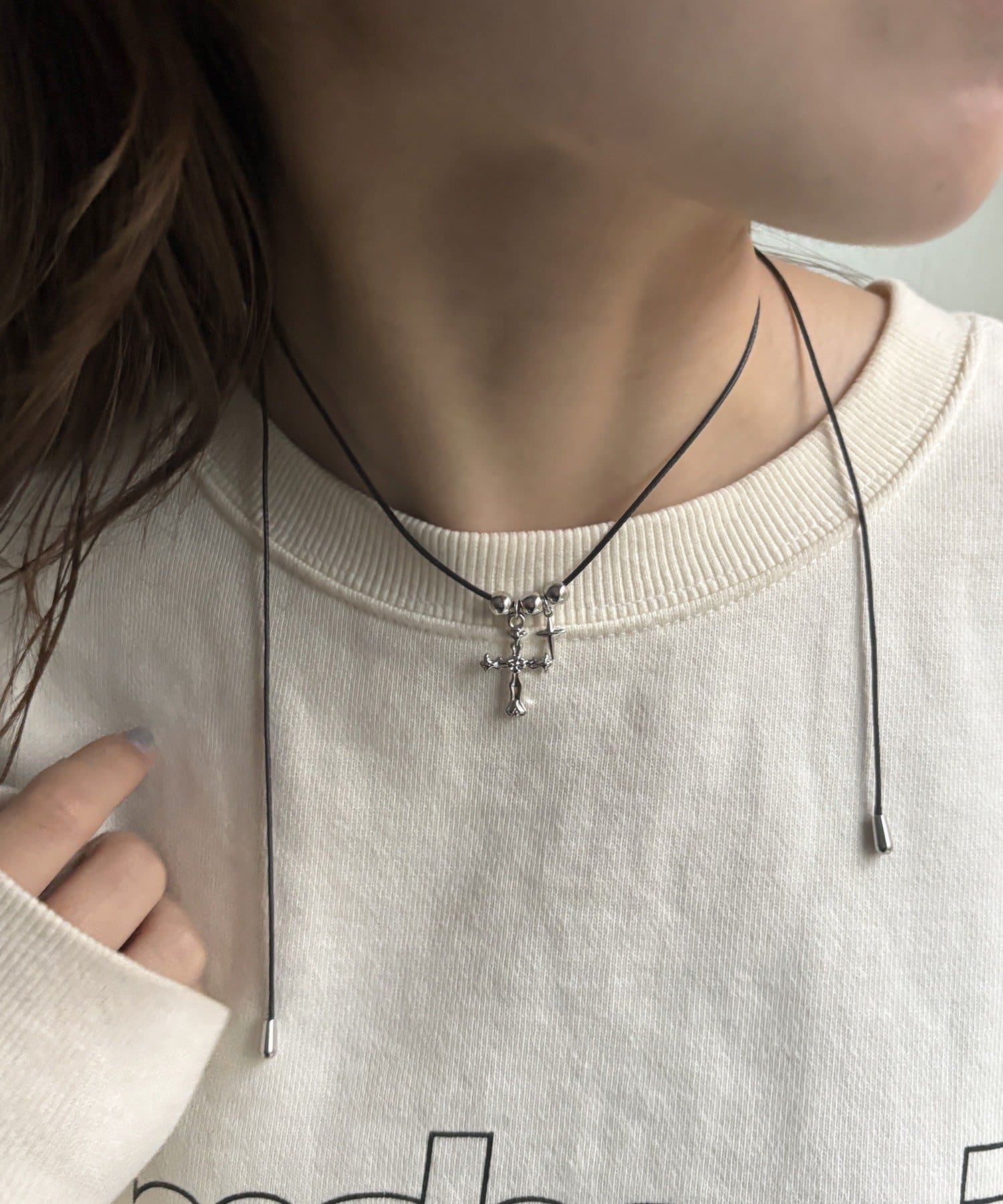 Lattice(ラティス) クロスコードネックレス