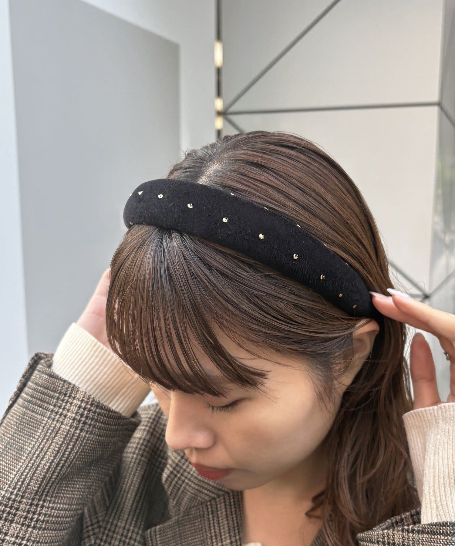 Lattice(ラティス) ストーンベロアカチューシャ