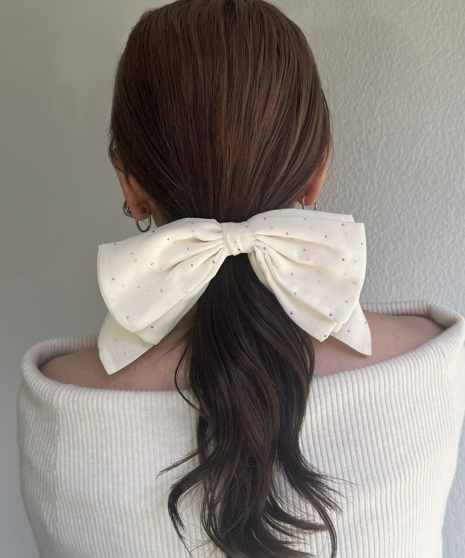 Lattice(ラティス) ストーンシアーリボンバレッタ