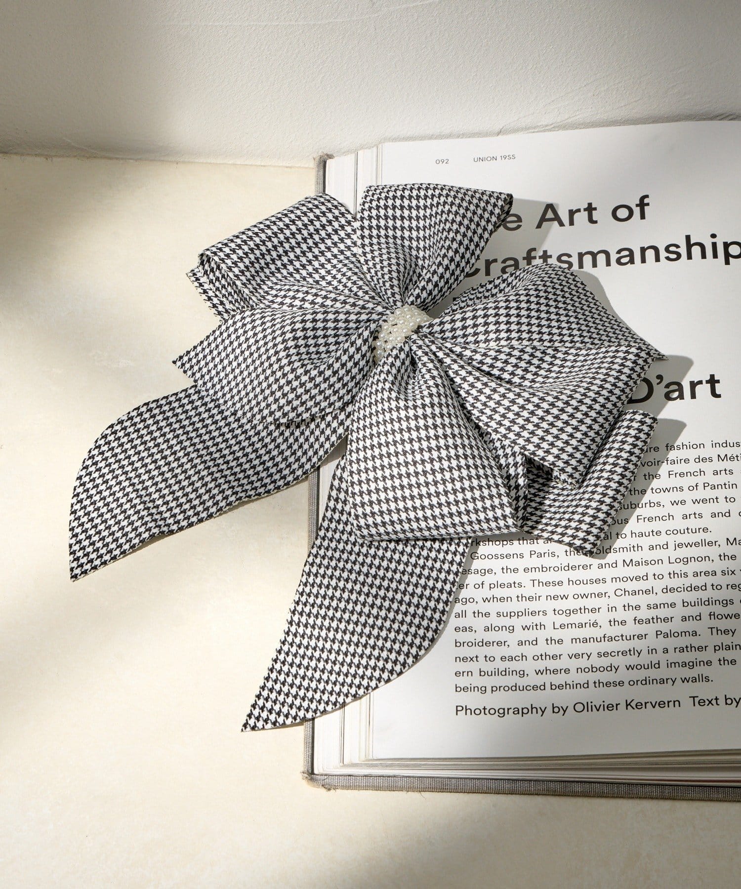 Lattice(ラティス) 千鳥柄リボンバレッタ