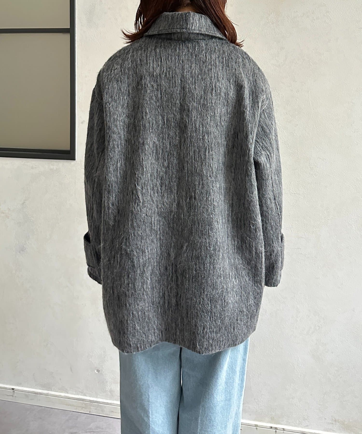 Thevon.(ゼヴォン) ステンカラーシャギーミドルコート