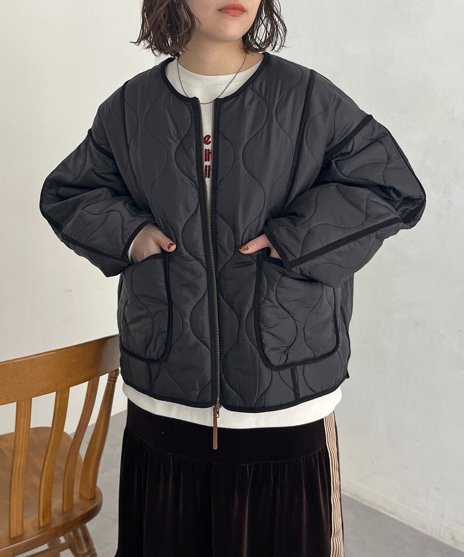 CPCM(シーピーシーエム) 切替キルティングジャケット