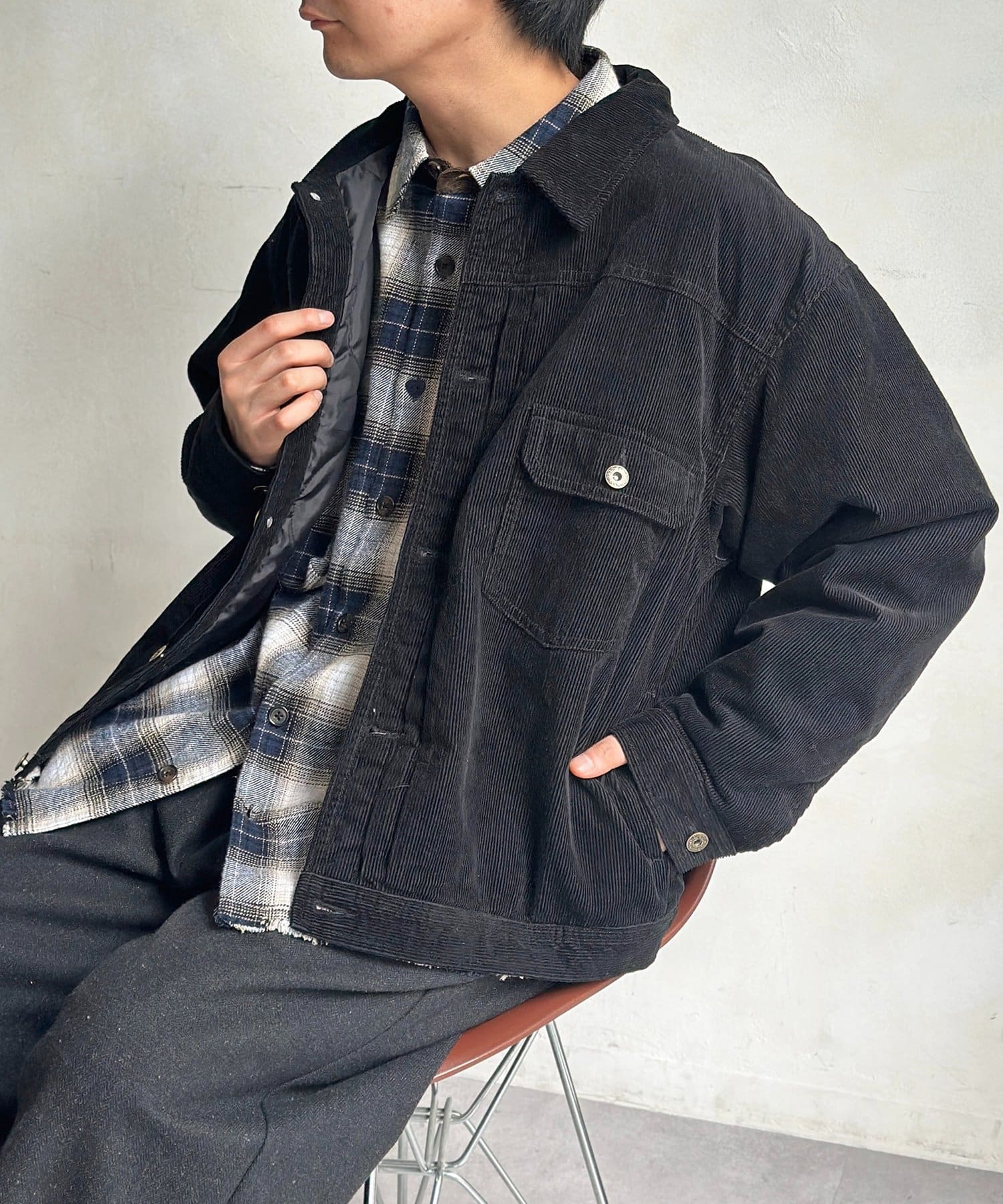 CPCM(シーピーシーエム) 裏キルトコーデュロイトラッカージャケット