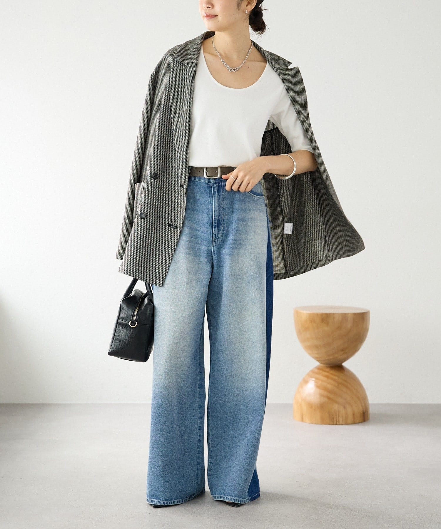 RIVE DROITE(リヴドロワ) 予約【洗練されたムードに】カラミチェックオーバージャケット