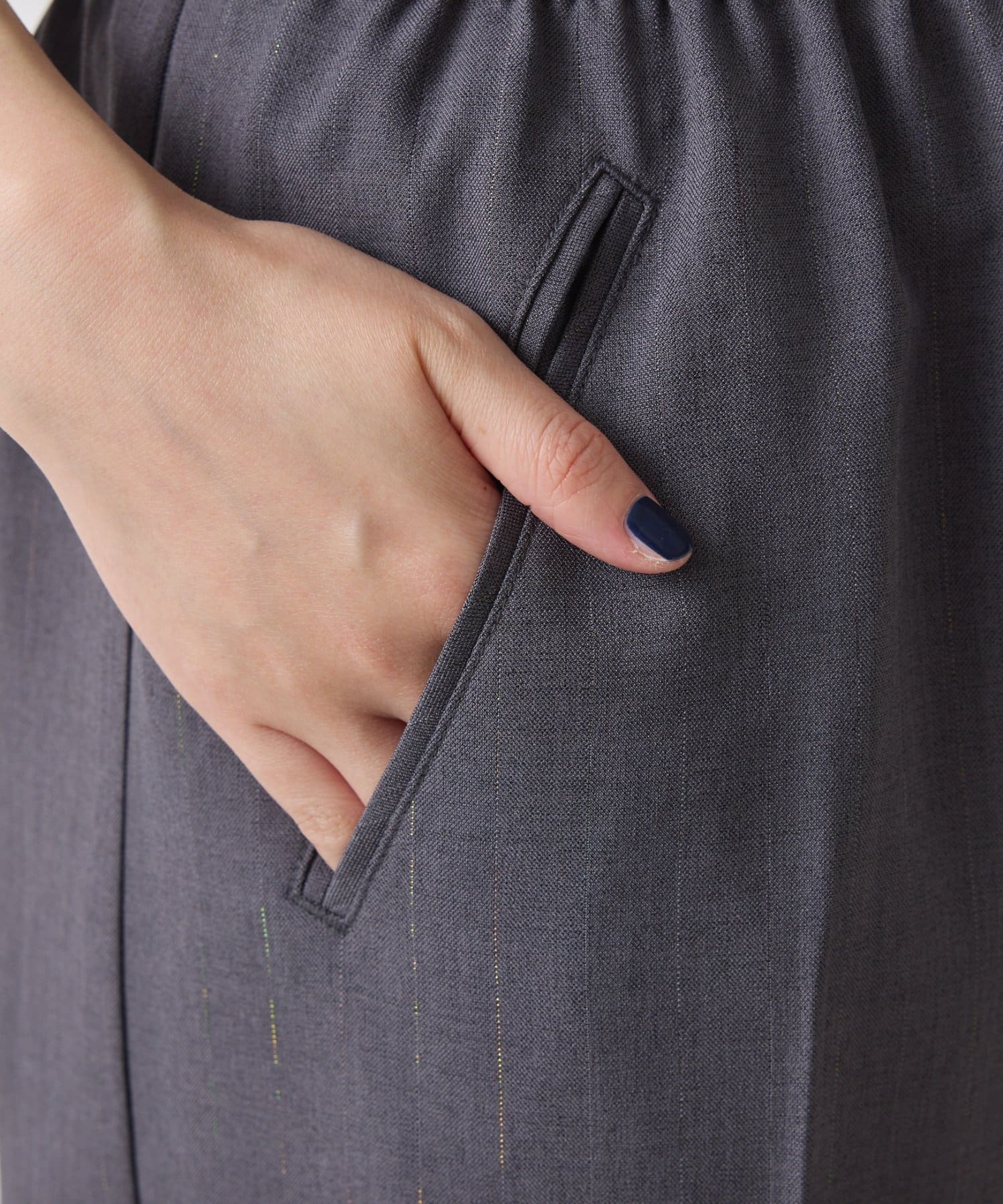 COLLAGE GALLARDAGALANTE(コラージュ ガリャルダガランテ) 【人気シリーズ】ラメストライプゴムベルトパンツ