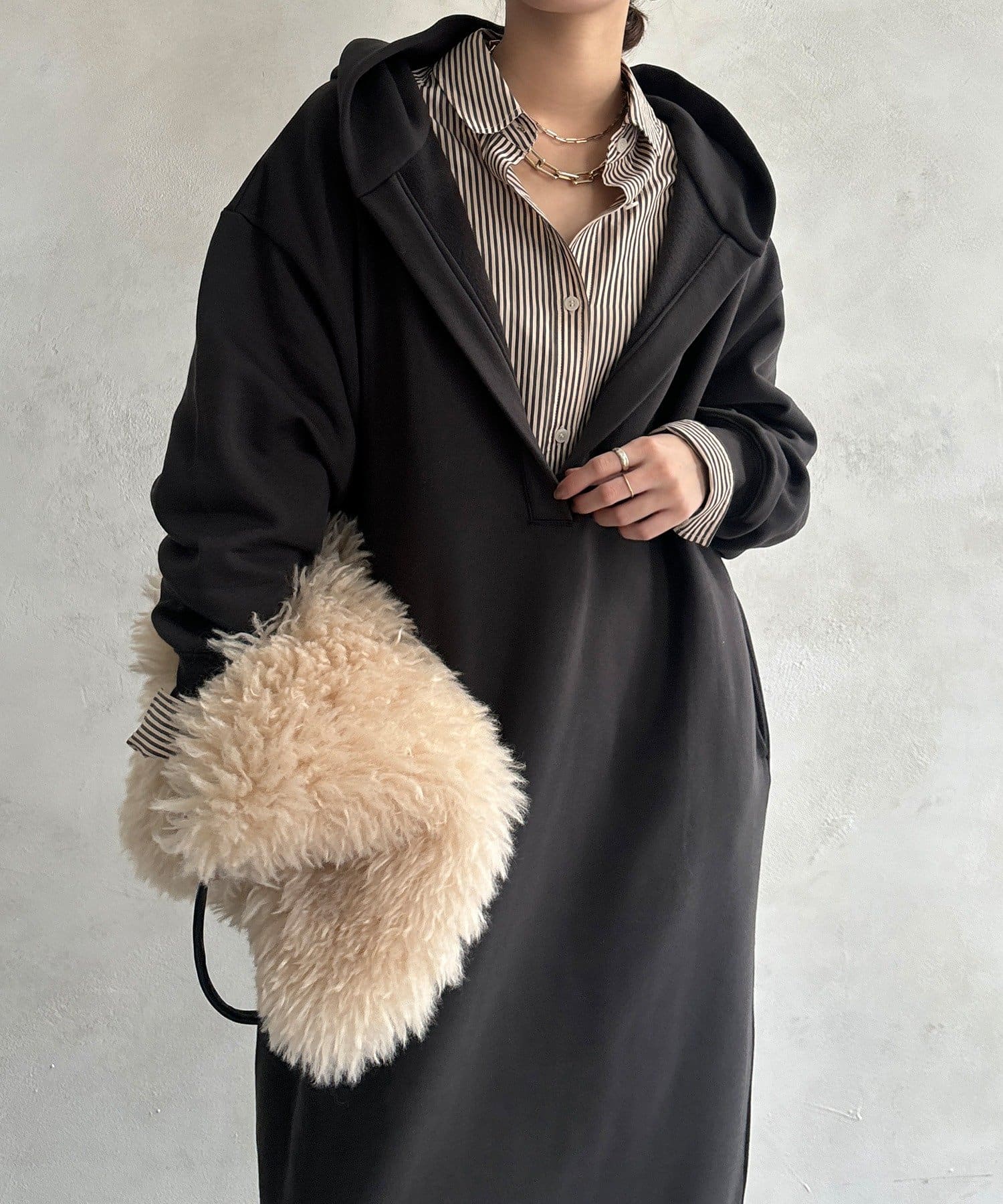 DOUDOU(ドゥドゥ) 【WEB限定】フーディーワンピース