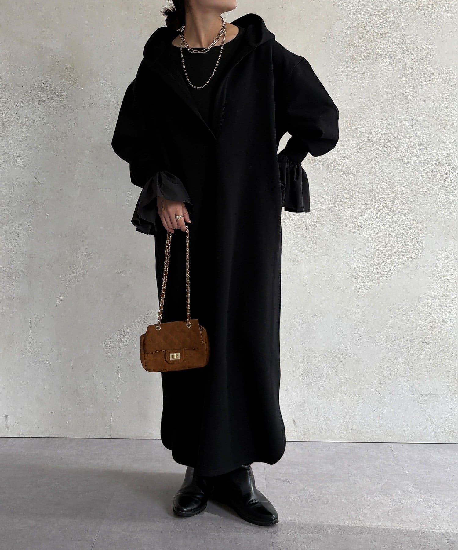 DOUDOU(ドゥドゥ) 【WEB限定】フーディーワンピース