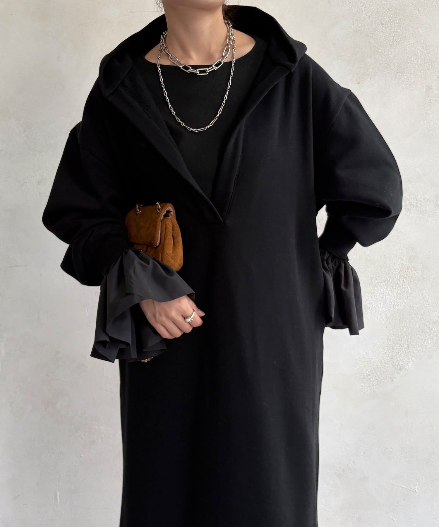 DOUDOU(ドゥドゥ) 【WEB限定】フーディーワンピース