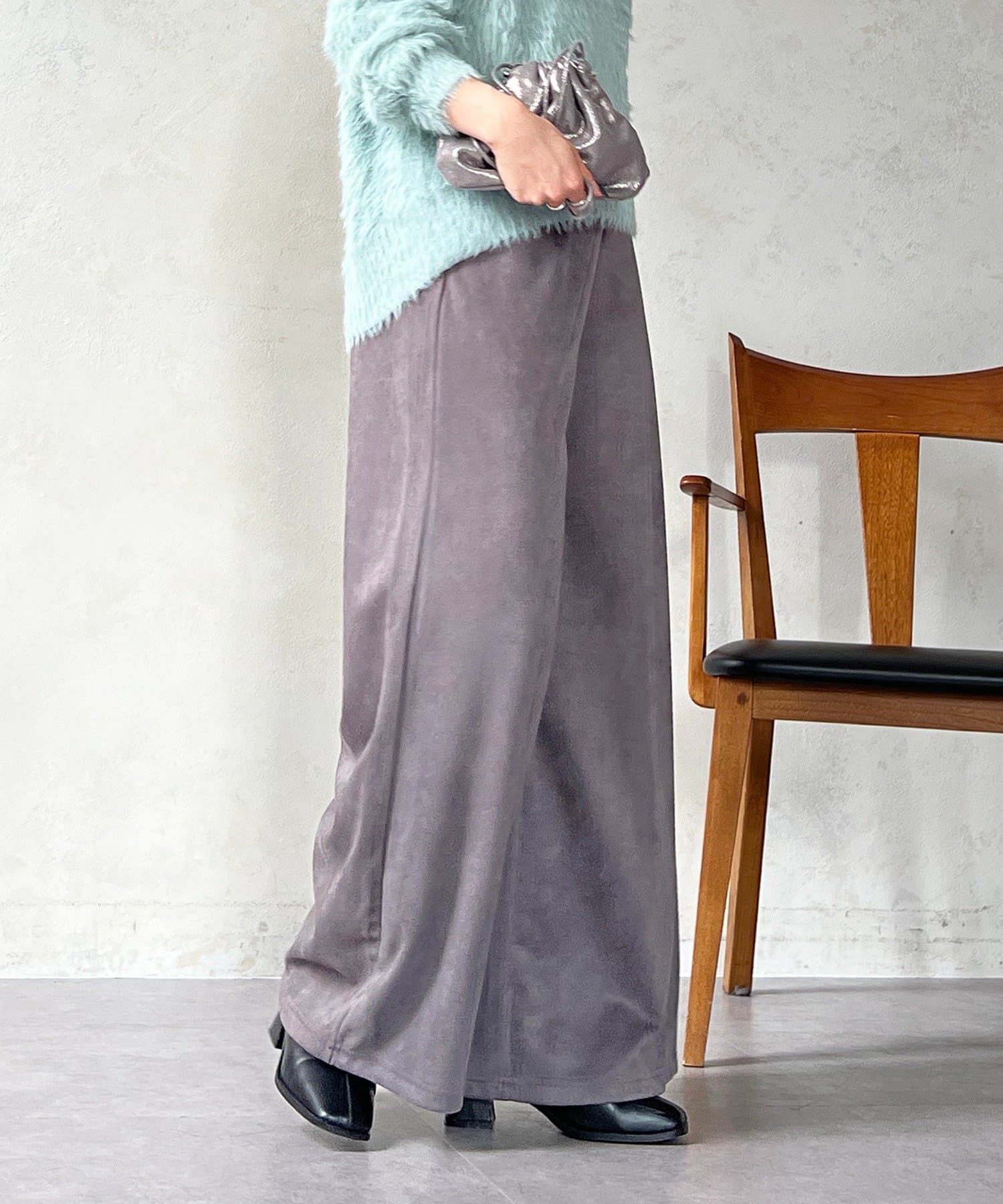 Croisiere(クロジエール) スエードプリーツパンツ