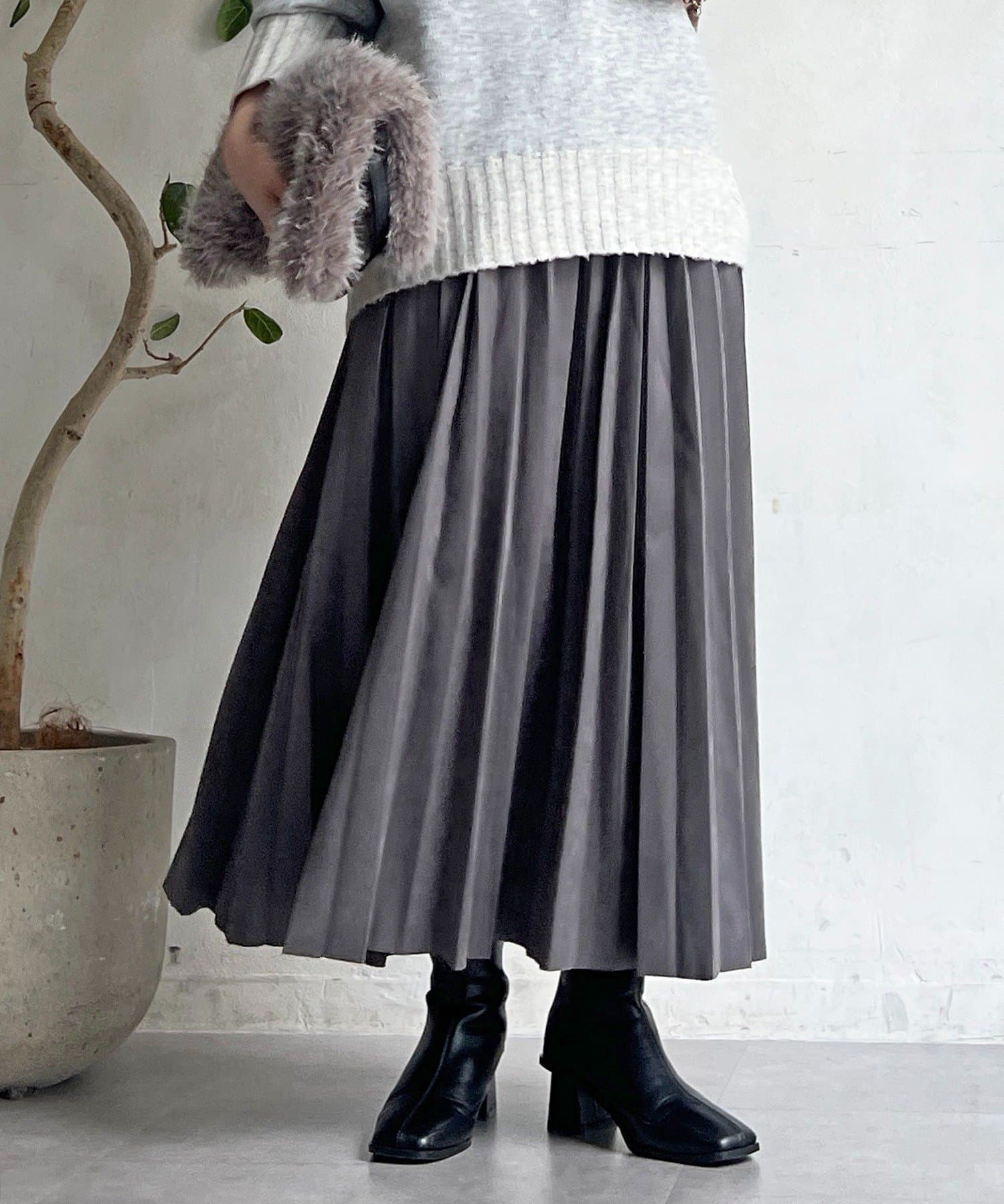 Croisiere(クロジエール) スエードプリーツスカート