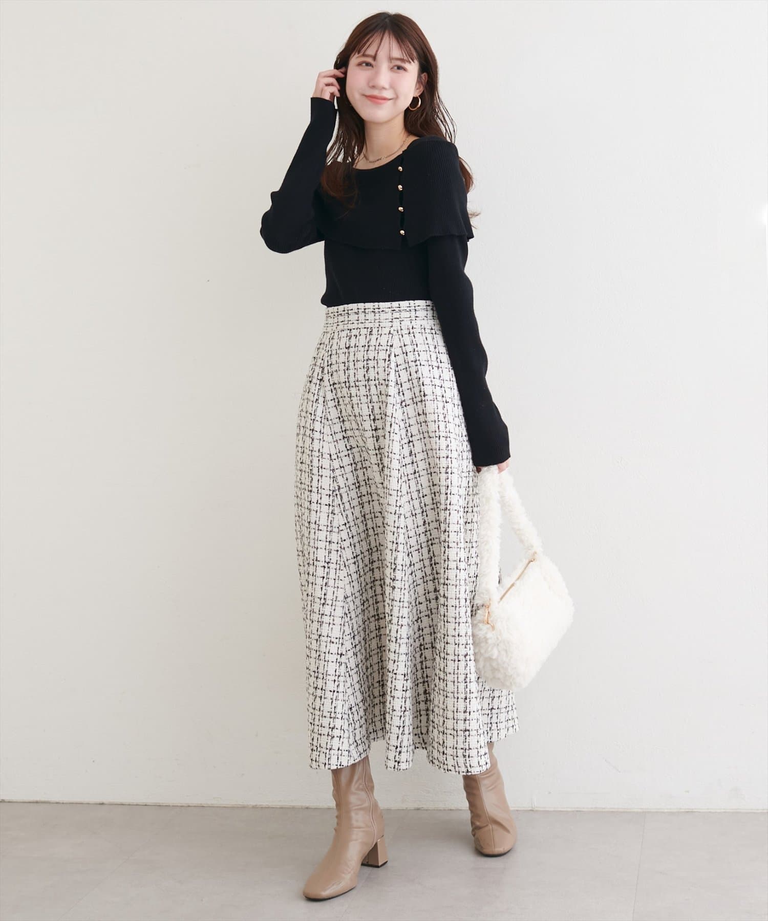 natural couture(ナチュラルクチュール) オフショルデザインニット