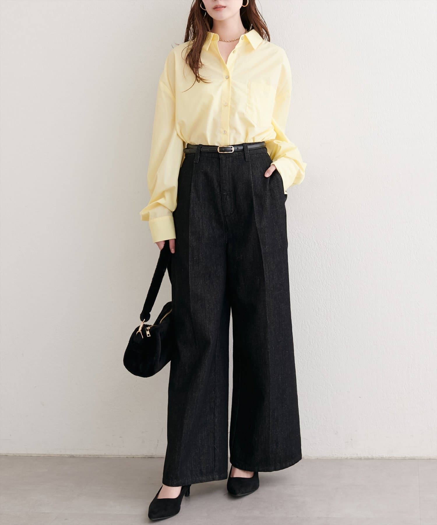 natural couture(ナチュラルクチュール) センタープレスデニムパンツ