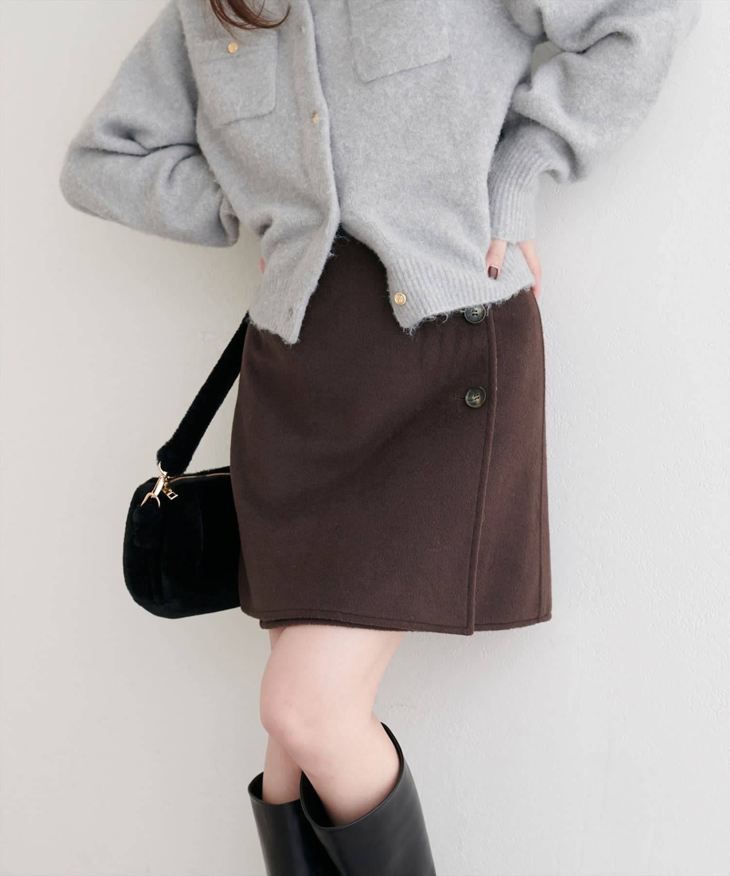 natural couture(ナチュラルクチュール) リバーシブルラップスカート