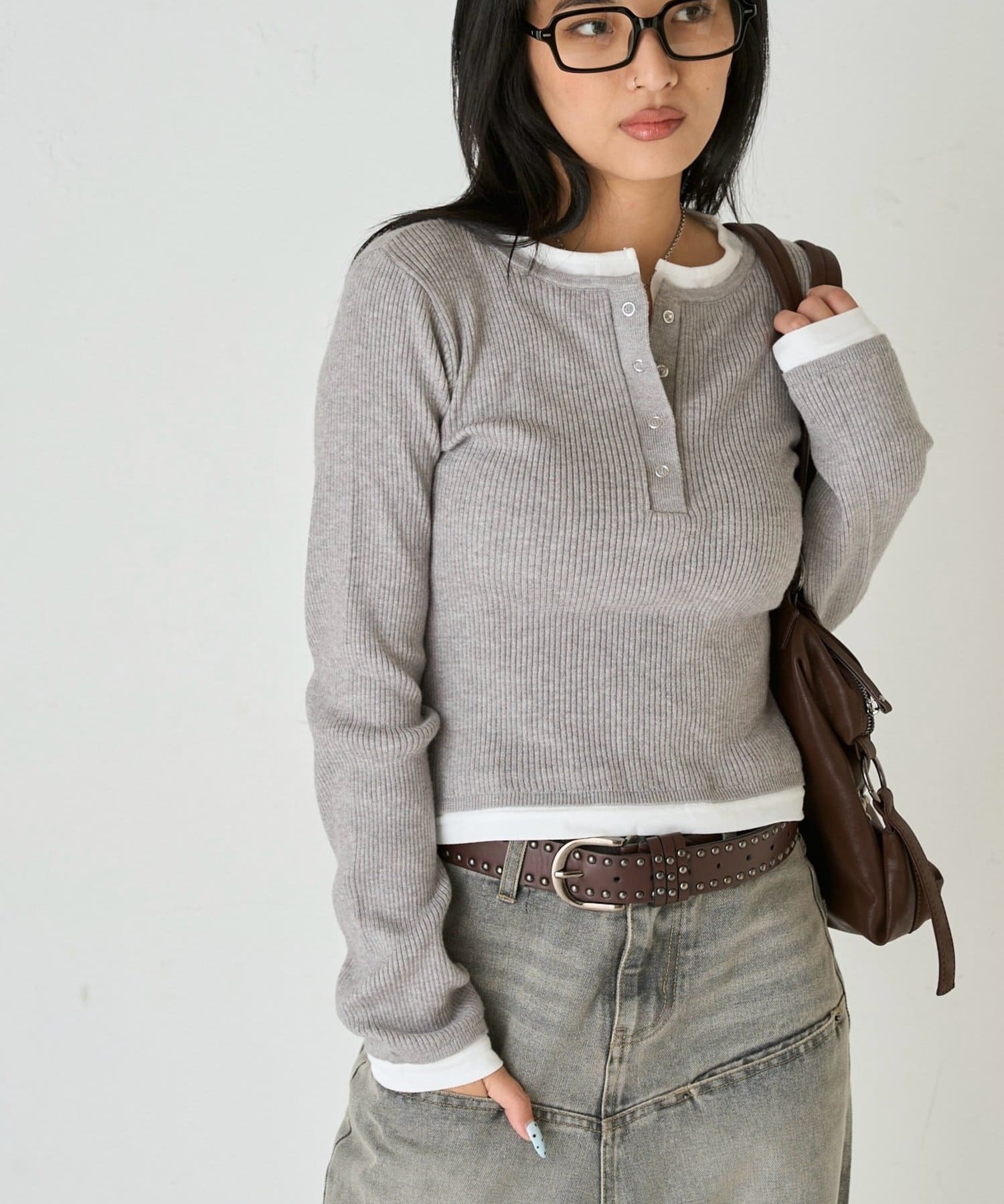 WHO’S WHO gallery(フーズフーギャラリー) レイヤードヘンリーニット