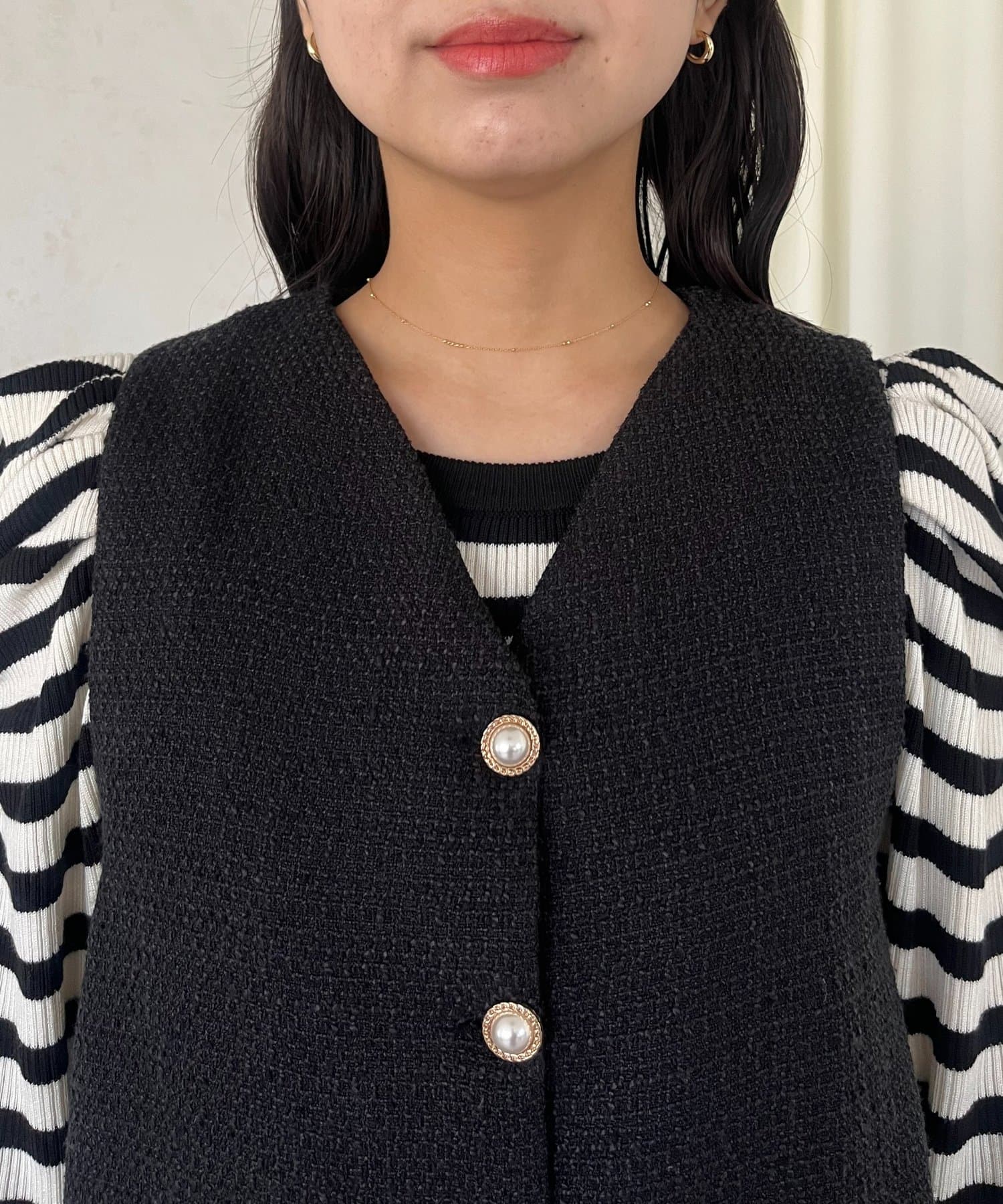 prose verse(プロズヴェール) 裾ボリュームチュールツイードジレ