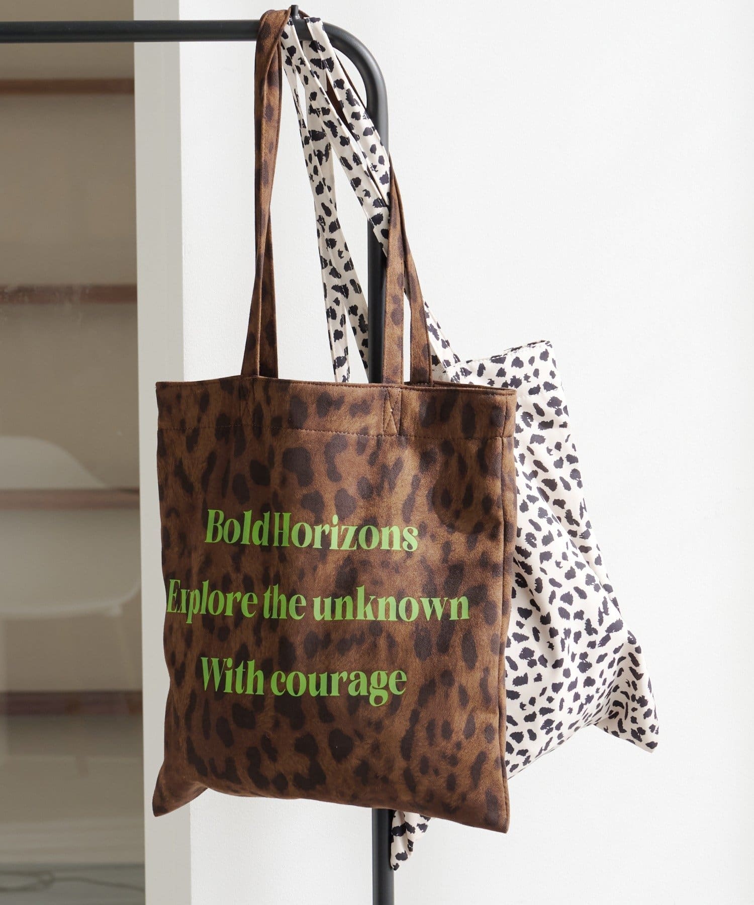 Kastane(カスタネ) 【チェック&レオパード】ロゴミューズトートバッグ