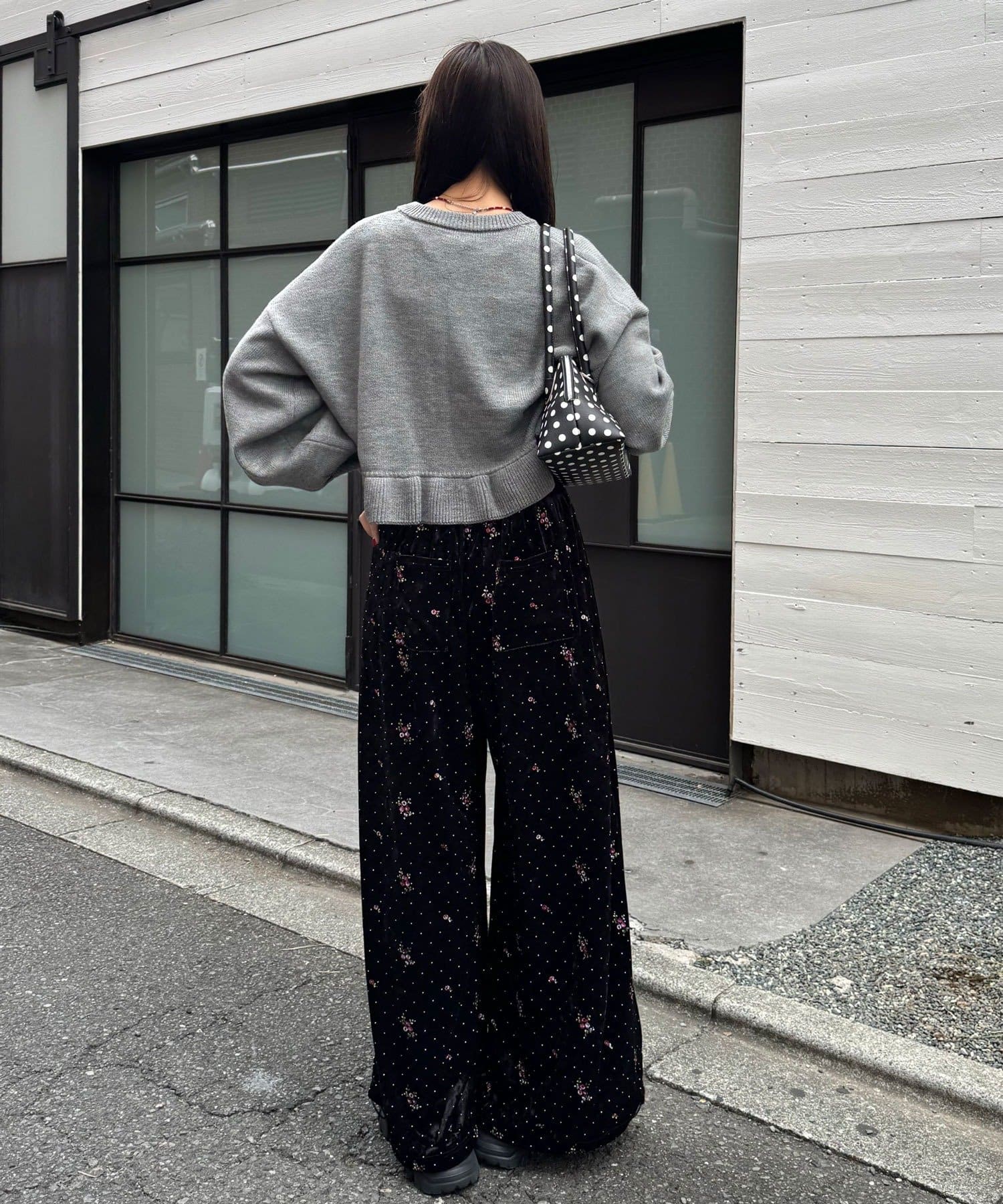 CIAOPANIC(チャオパニック) シャギー配色ロゴフリルニットカーディガン