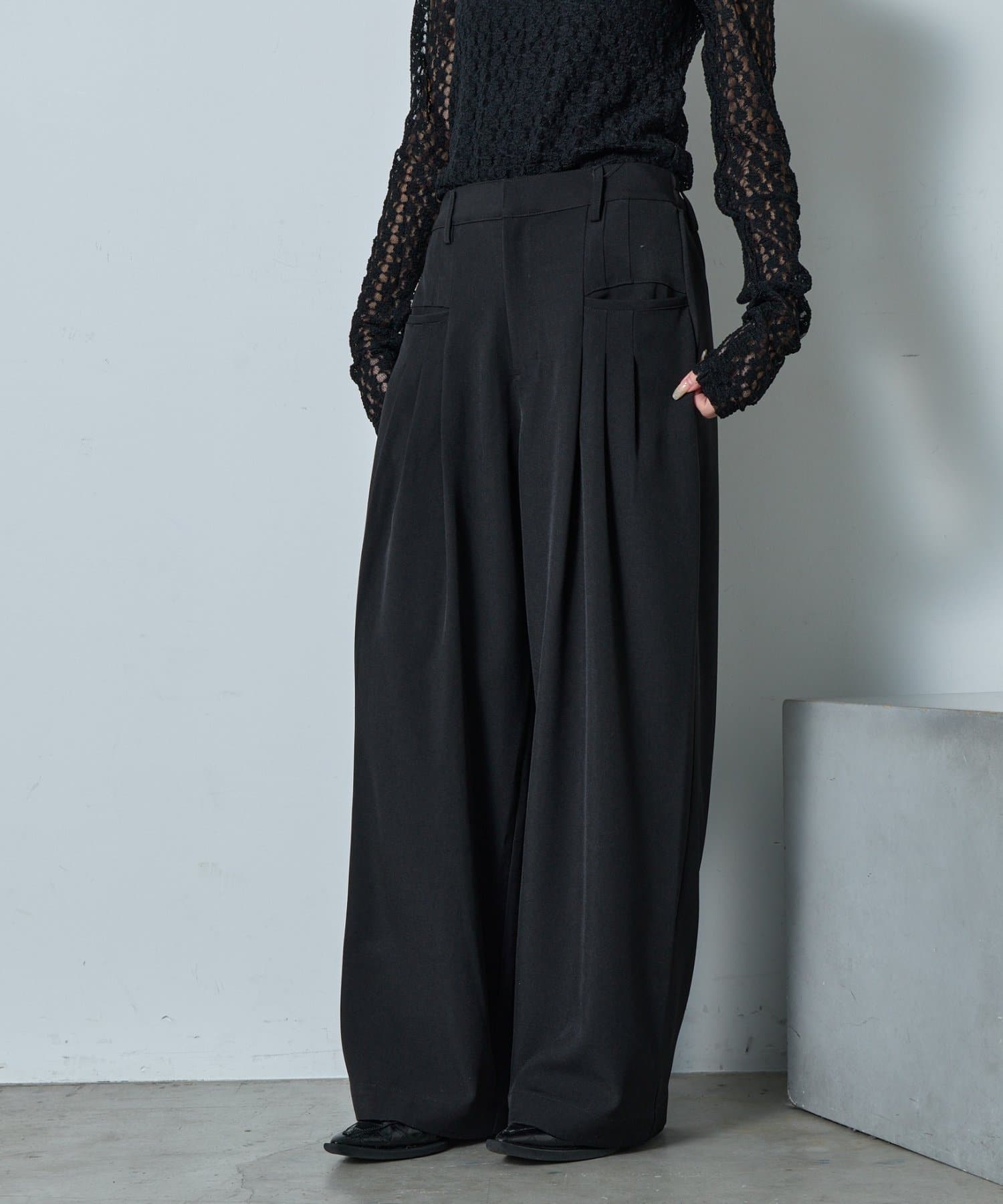 -goocy-(グーシー) 【オケージョン】タックデザインスラックス